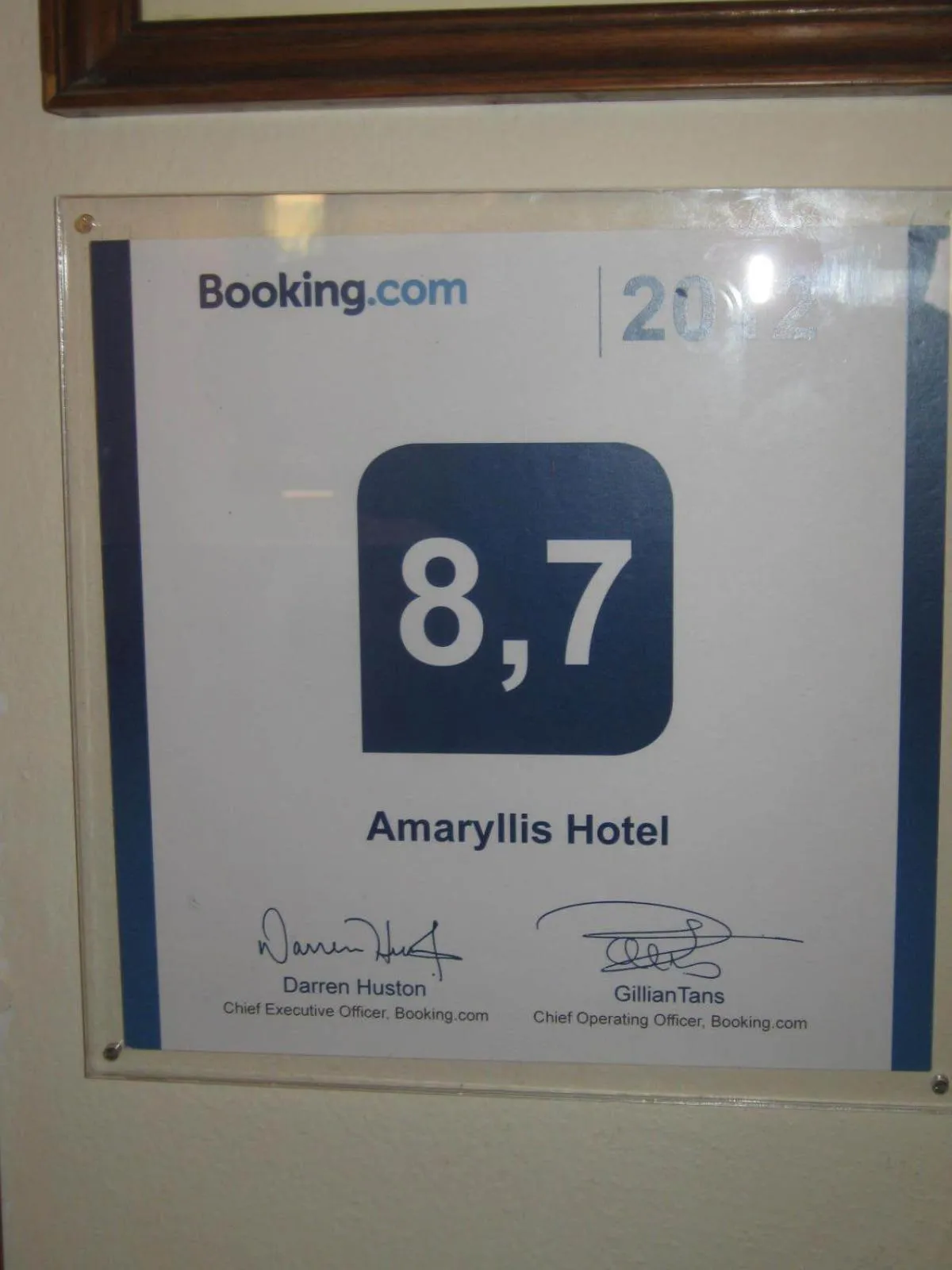 Logo/Certificate/Sign in Amaryllis Hotel
