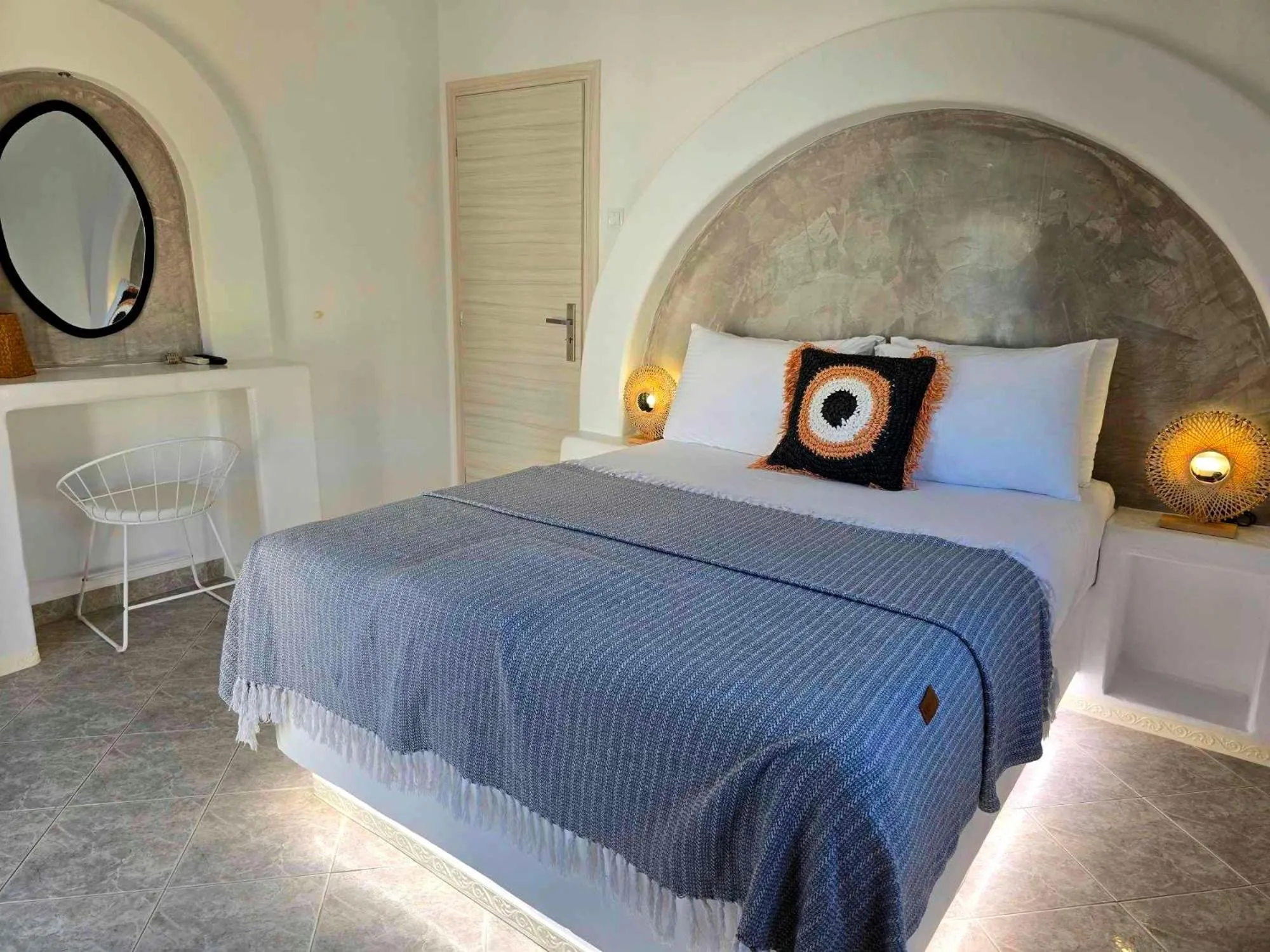 Bed in Papafotis Apartments & Suites