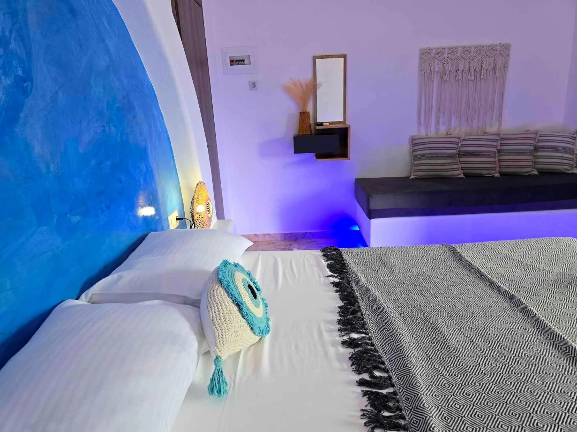 Bed in Papafotis Apartments & Suites