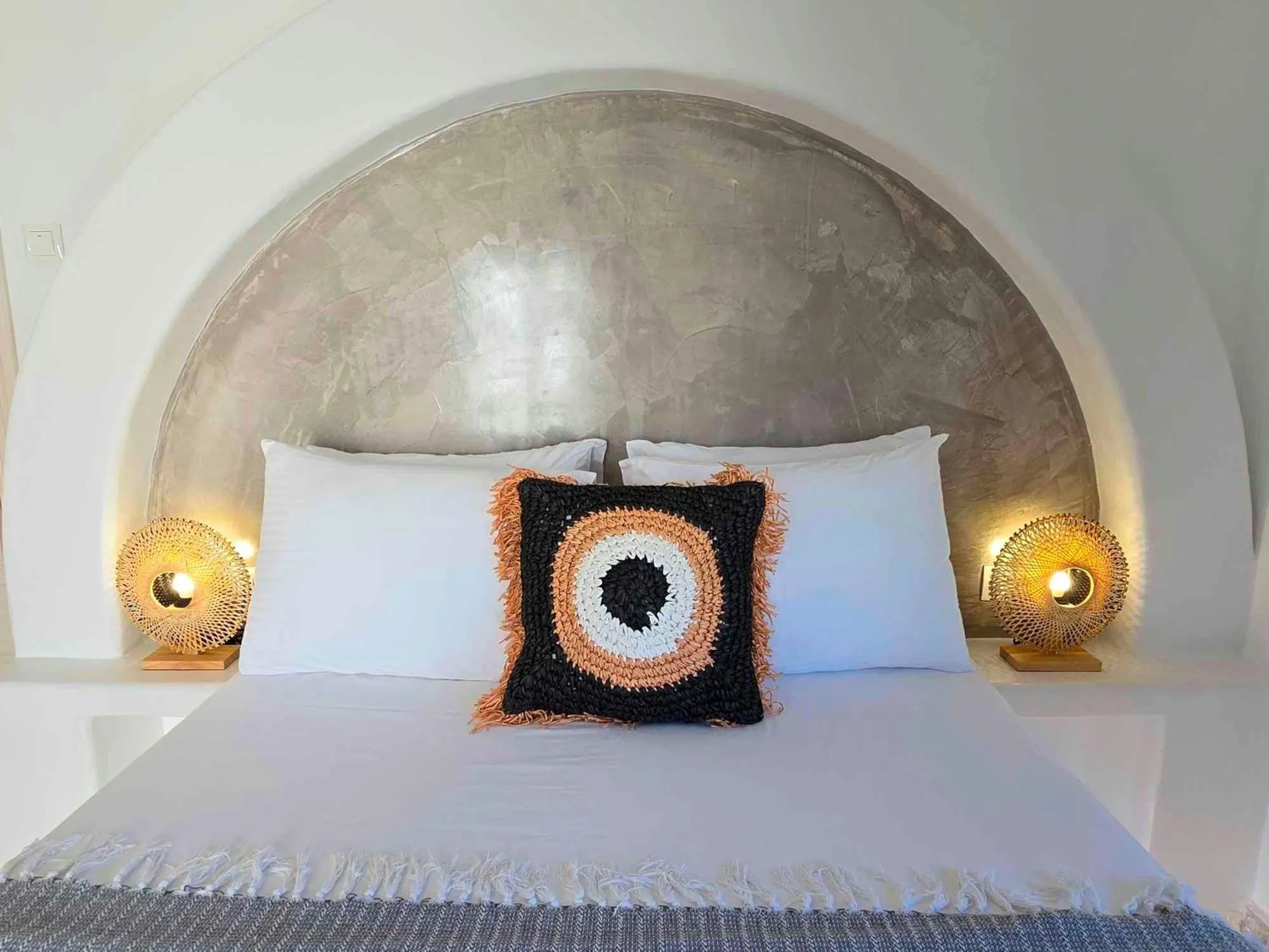 Bed in Papafotis Apartments & Suites