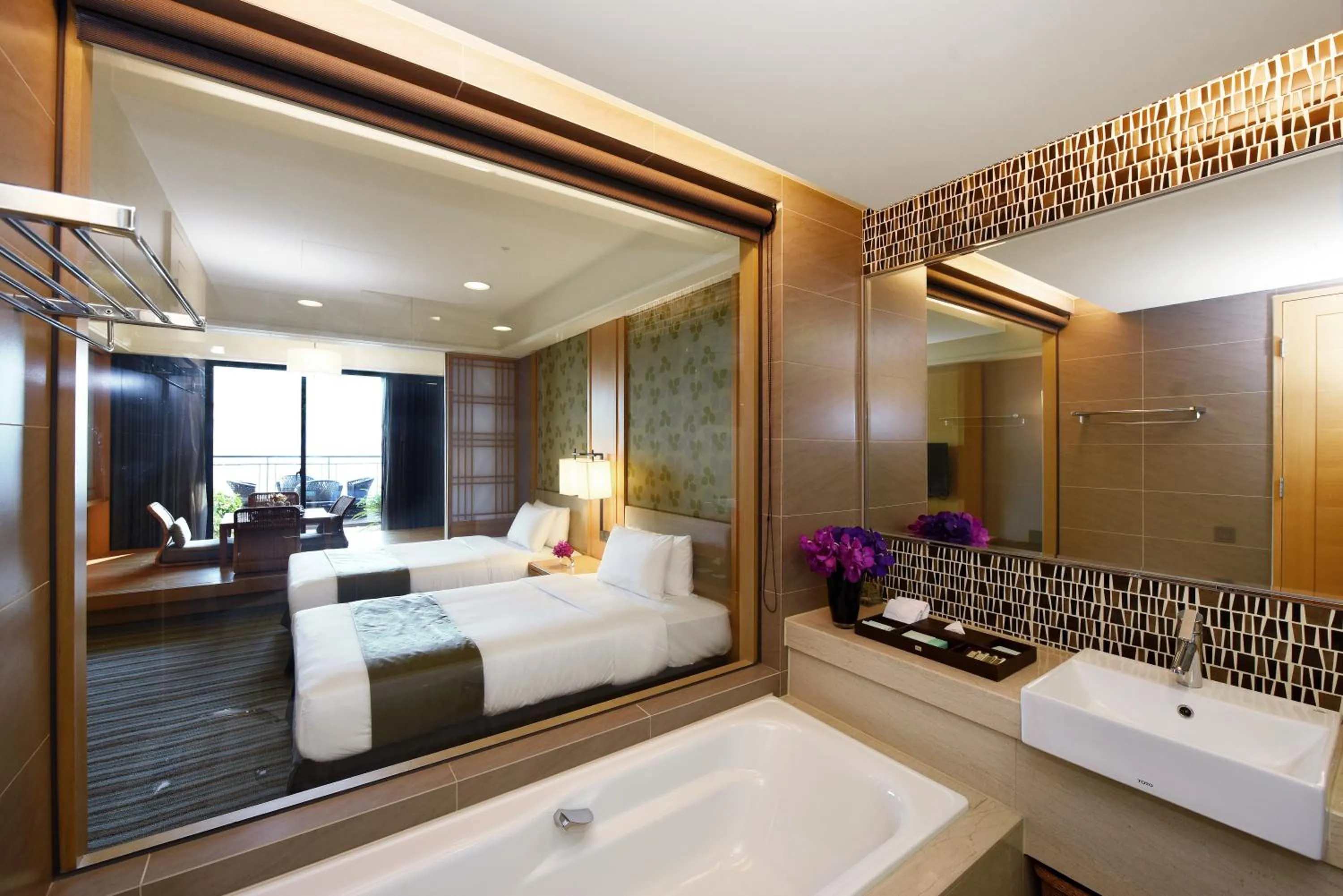 Bed in Fullon Hotel Tamsui Fishermen's Wharf