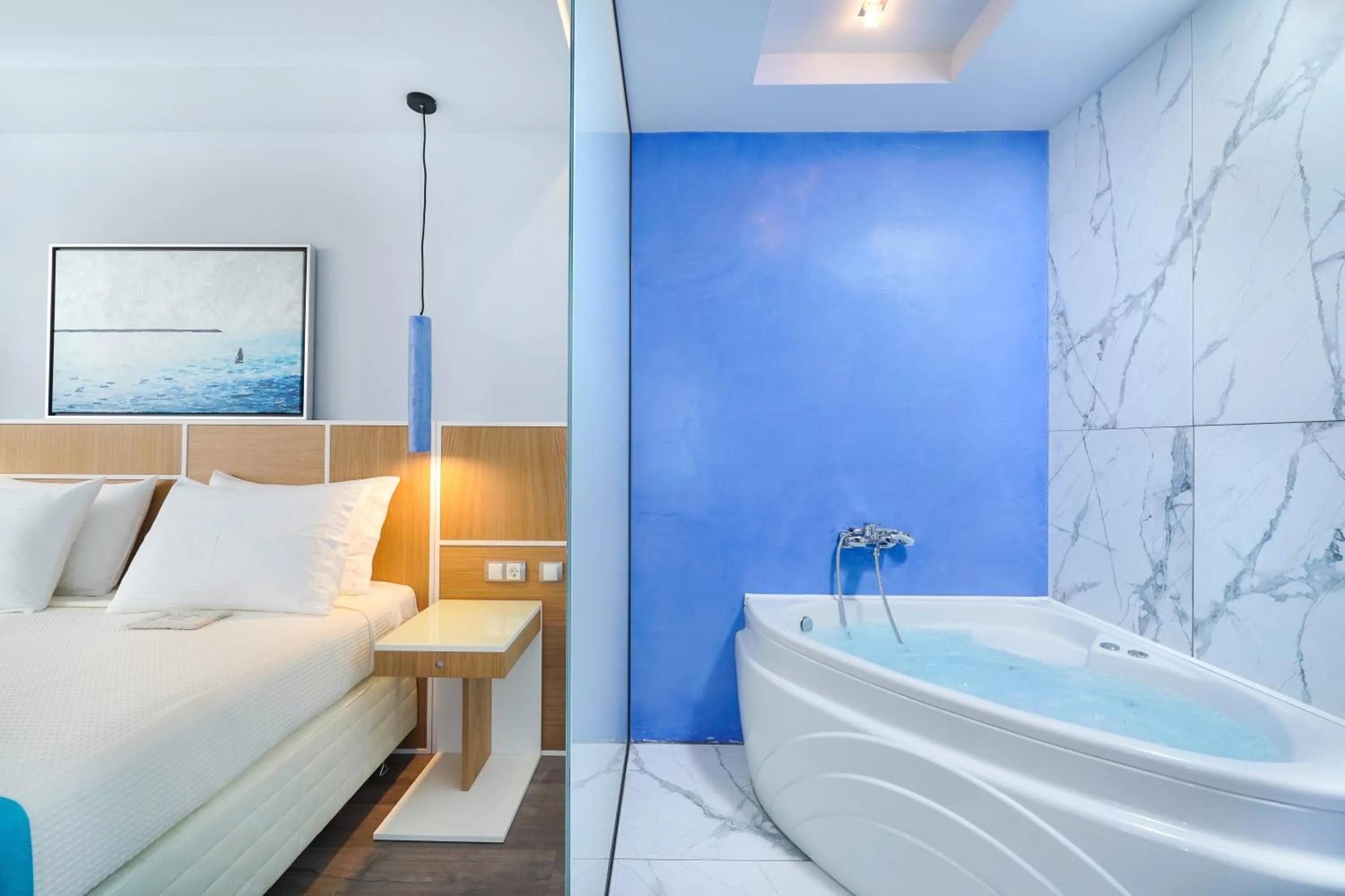 Bathroom, Bed in Kamelia & Semeli Hotel