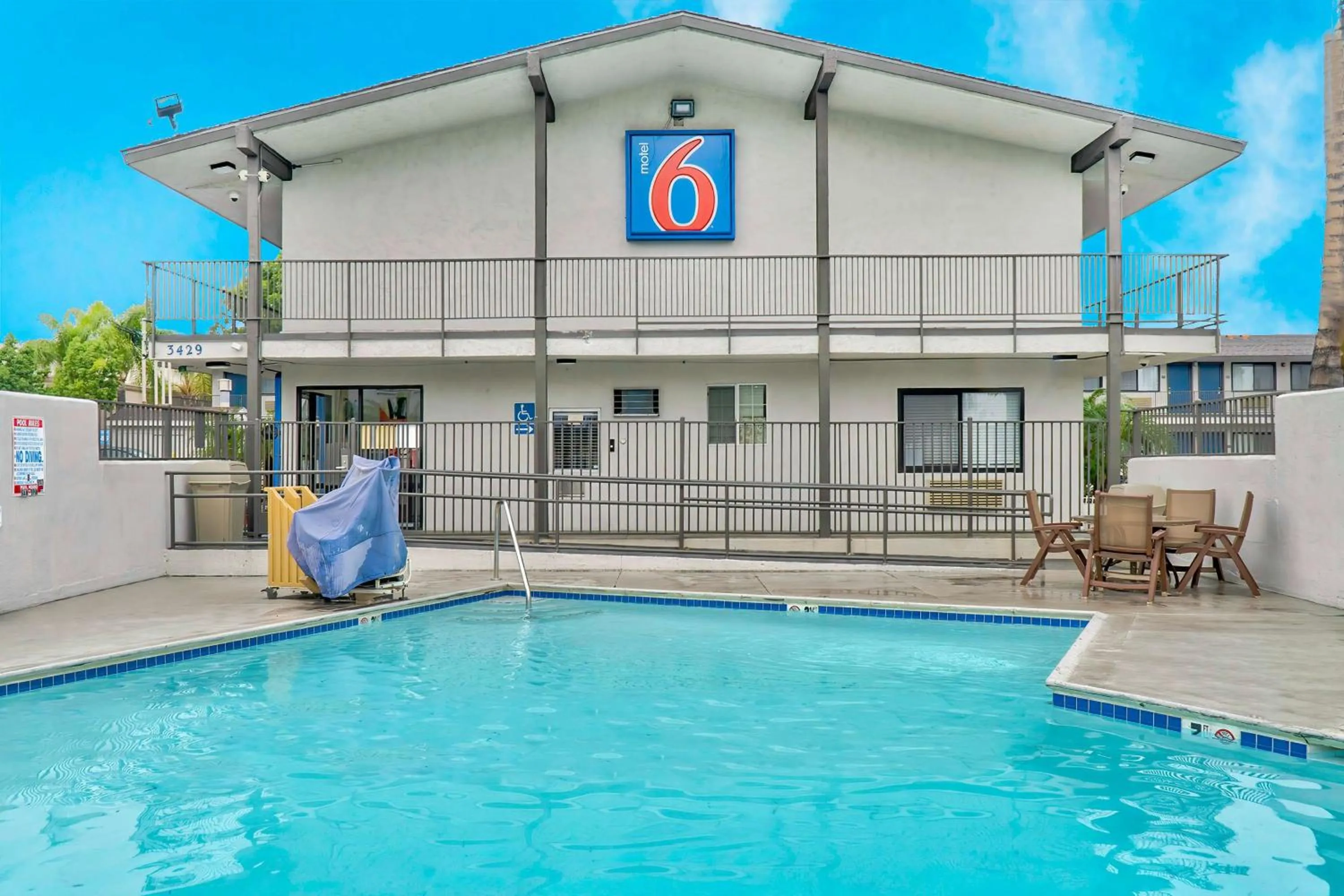 Pool view in Motel 6-El Monte, CA - Los Angeles