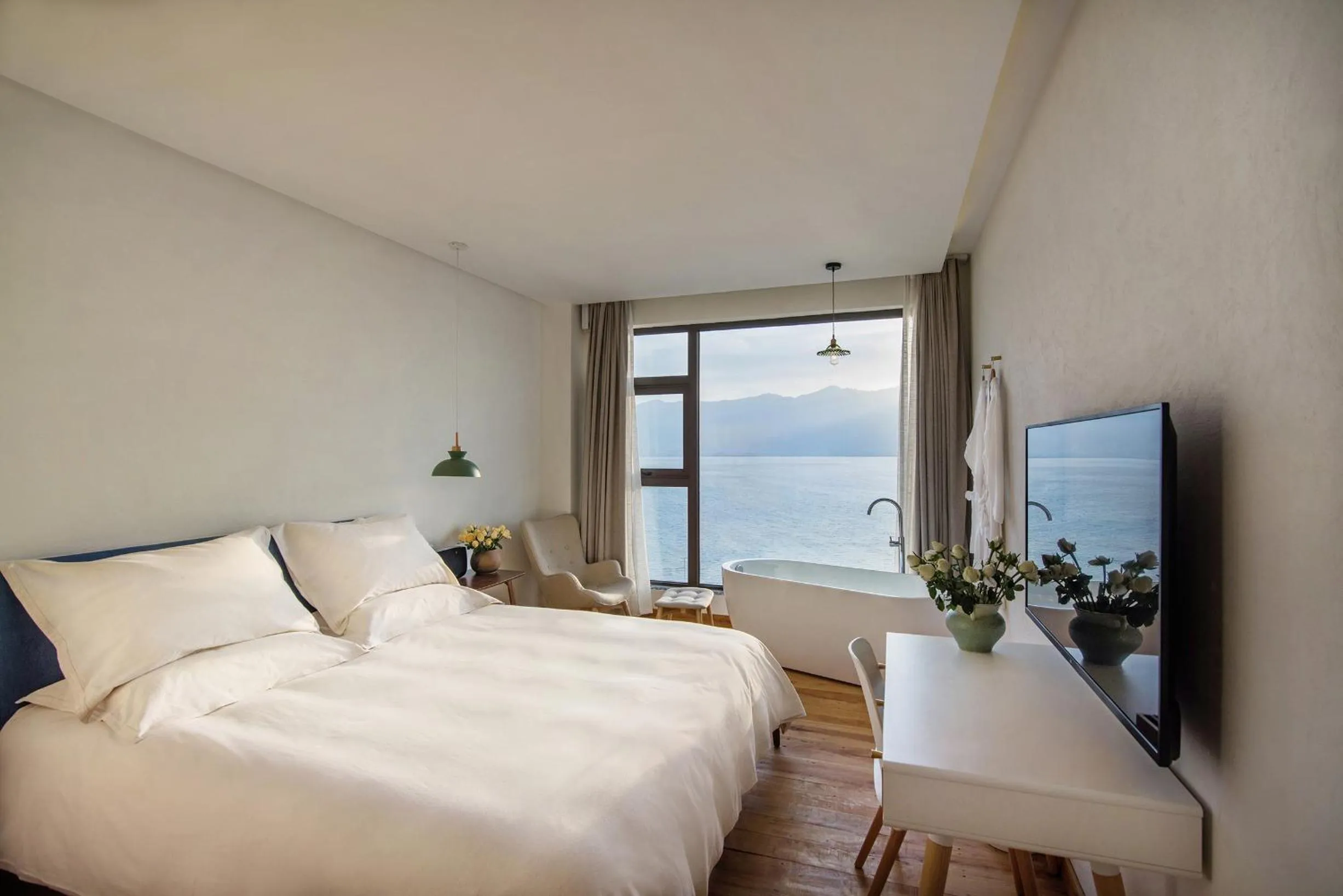 Bed in Yuanshanqing·Stone Hill Seaview Guesthouse
