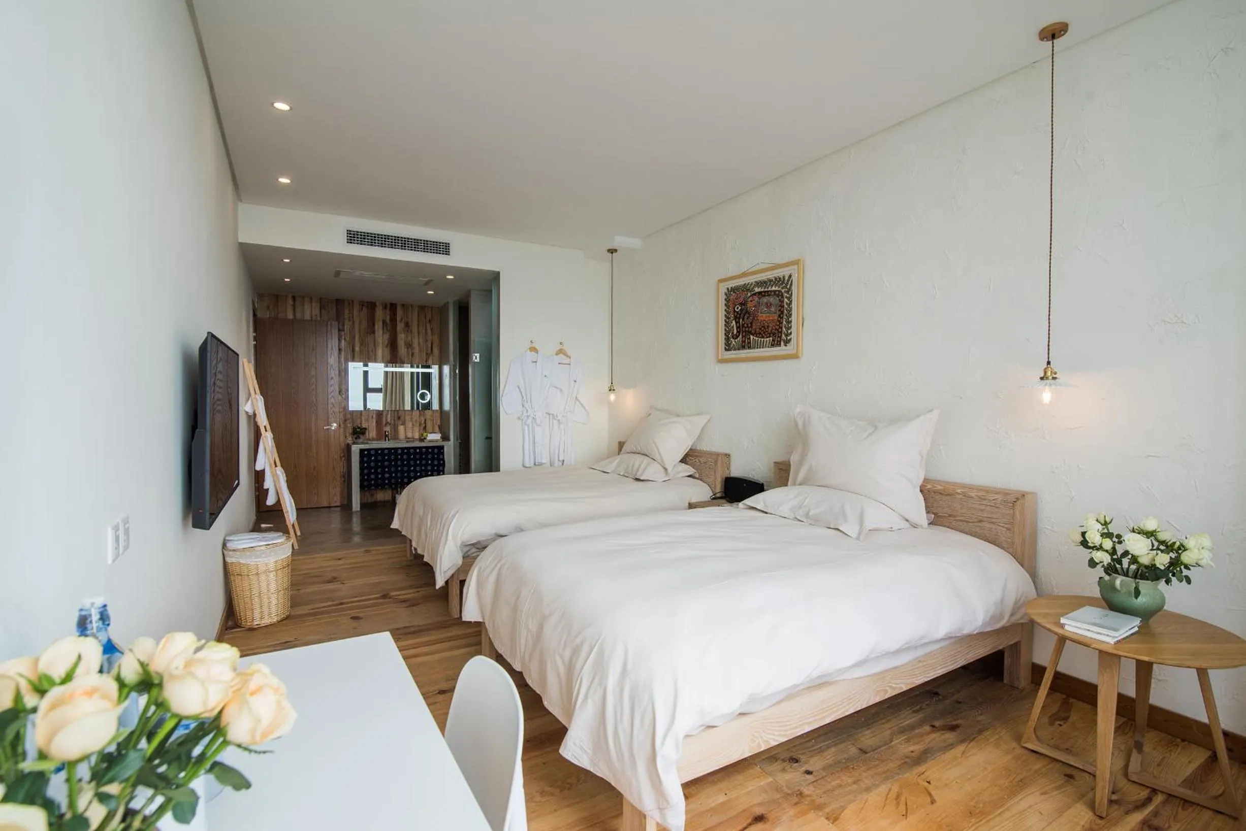 Bed in Yuanshanqing·Stone Hill Seaview Guesthouse