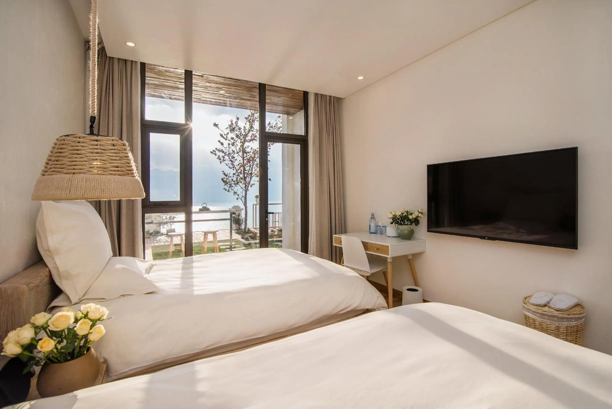 Bed in Yuanshanqing·Stone Hill Seaview Guesthouse