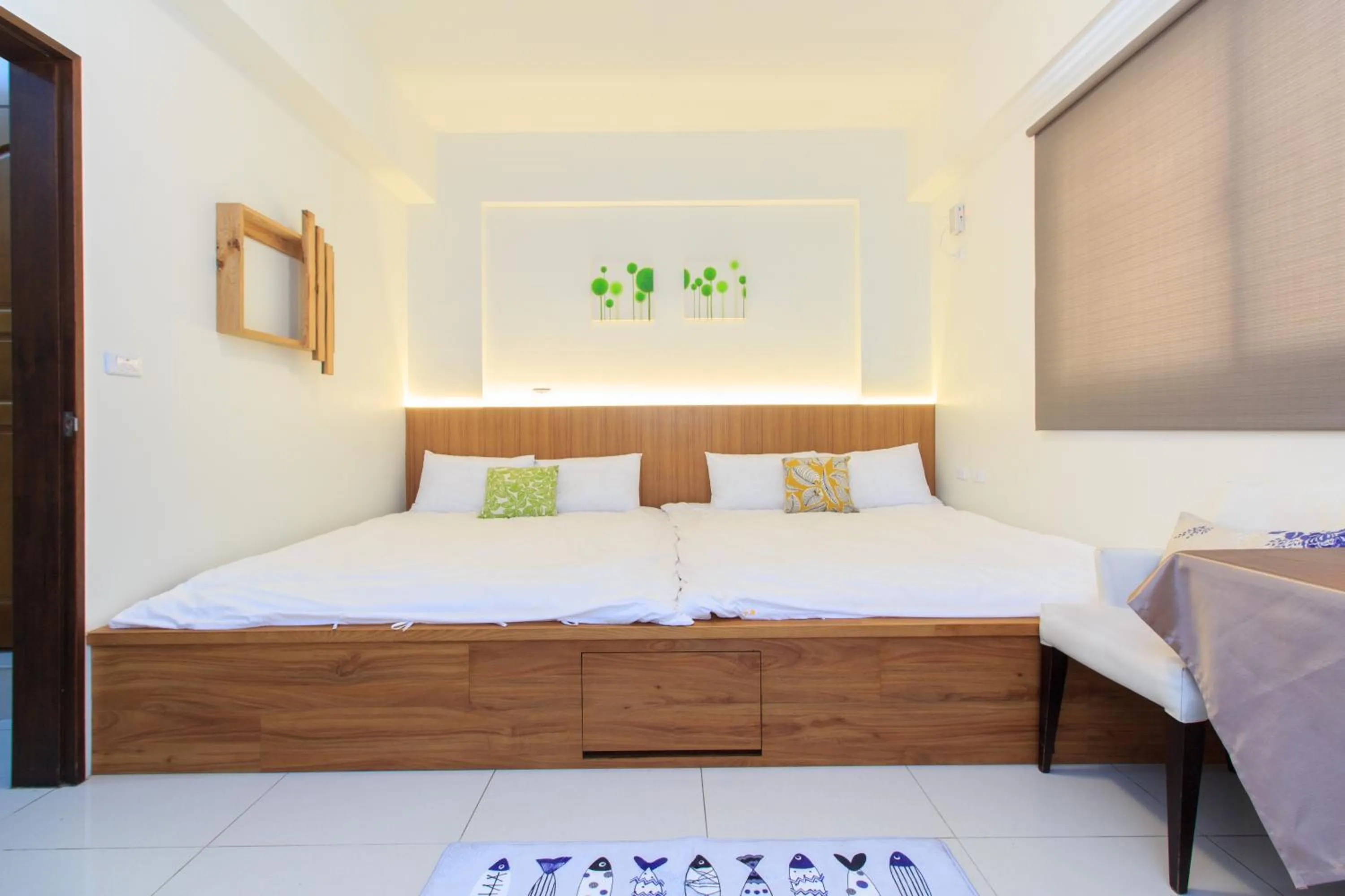 Bed in Yilan Dongshan Cypress B&B