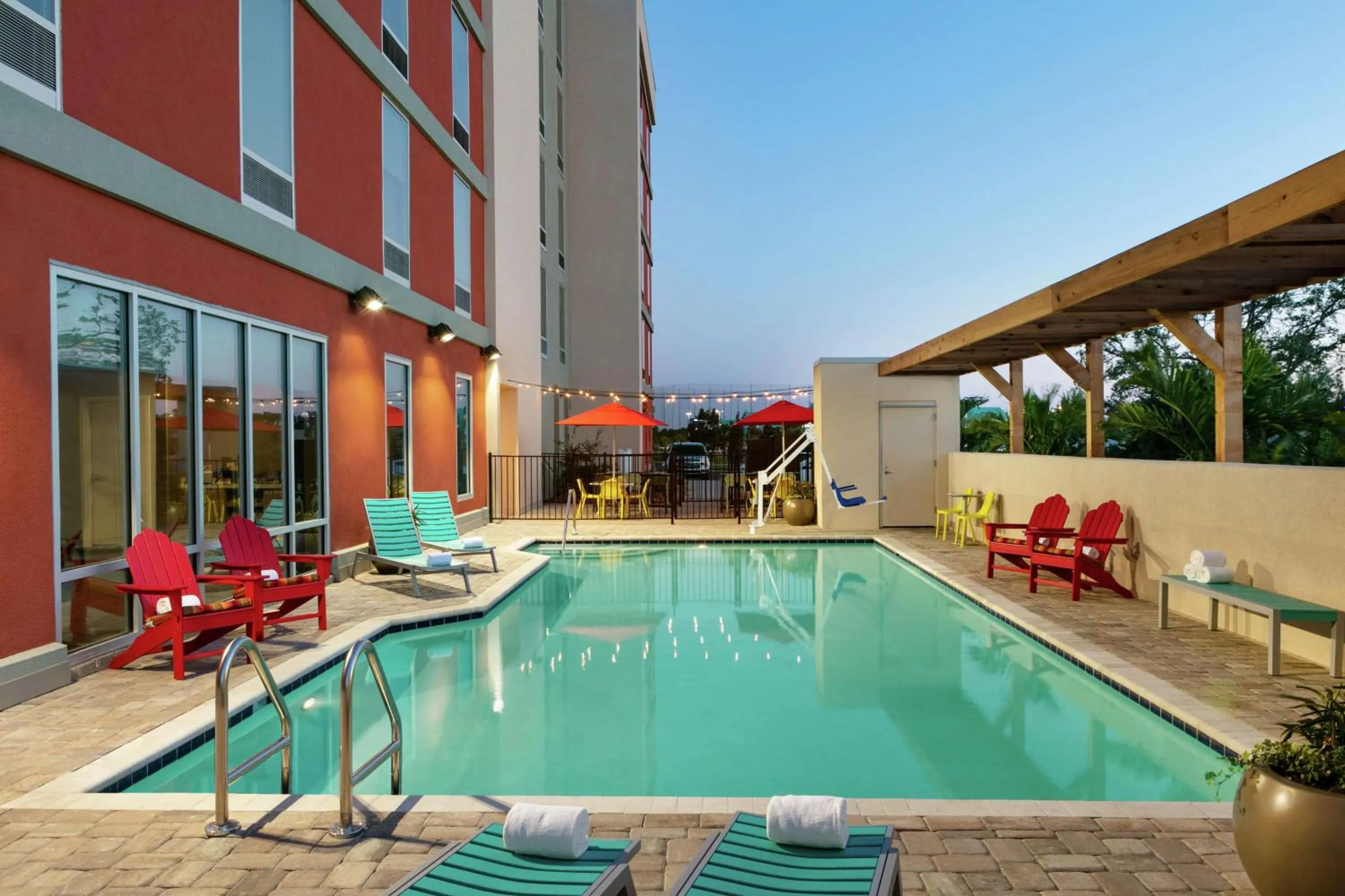 Pool view in Home2 Suites By Hilton Brandon Tampa