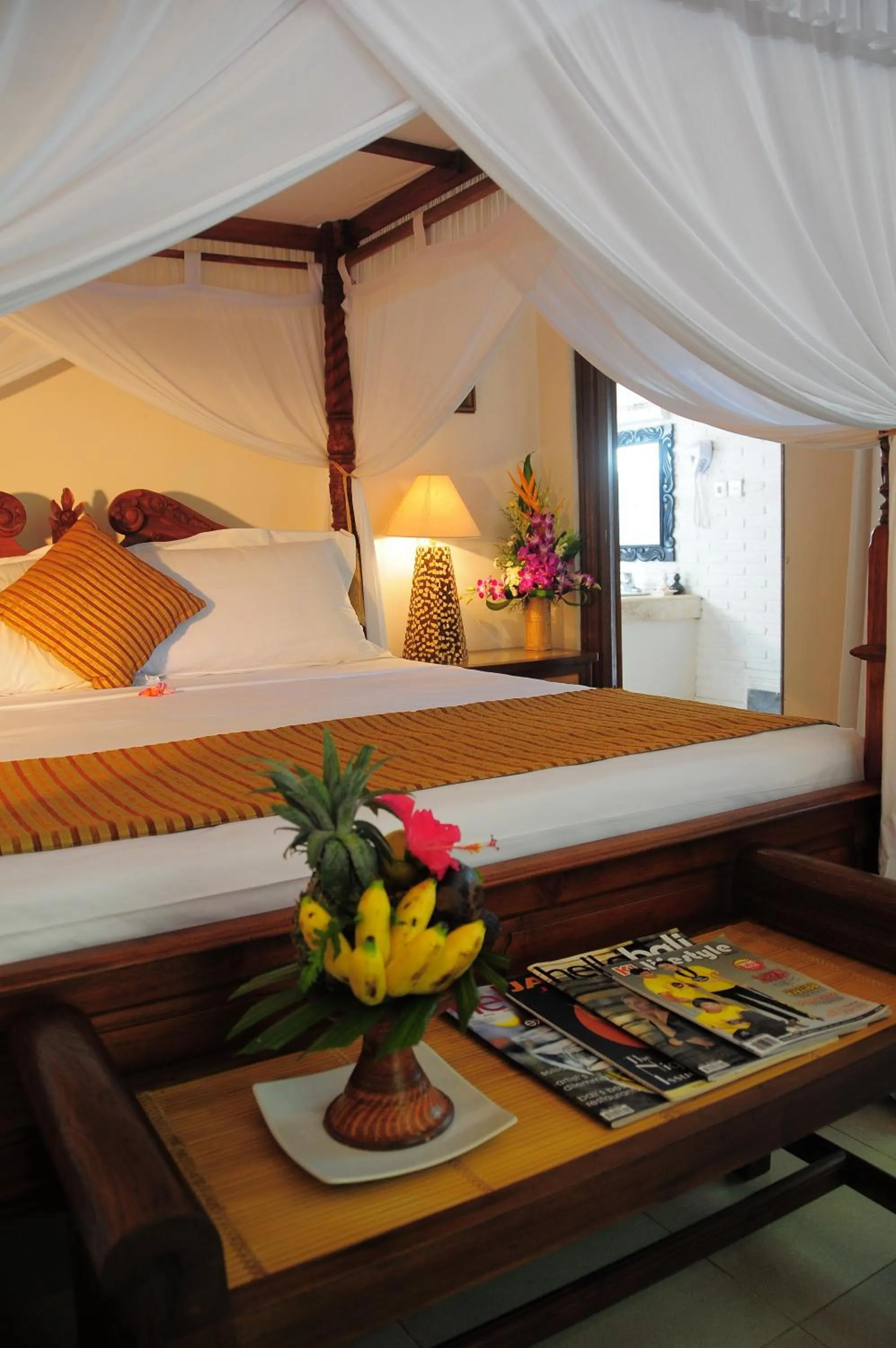 Bed in Tirta Ayu Hotel and Restaurant