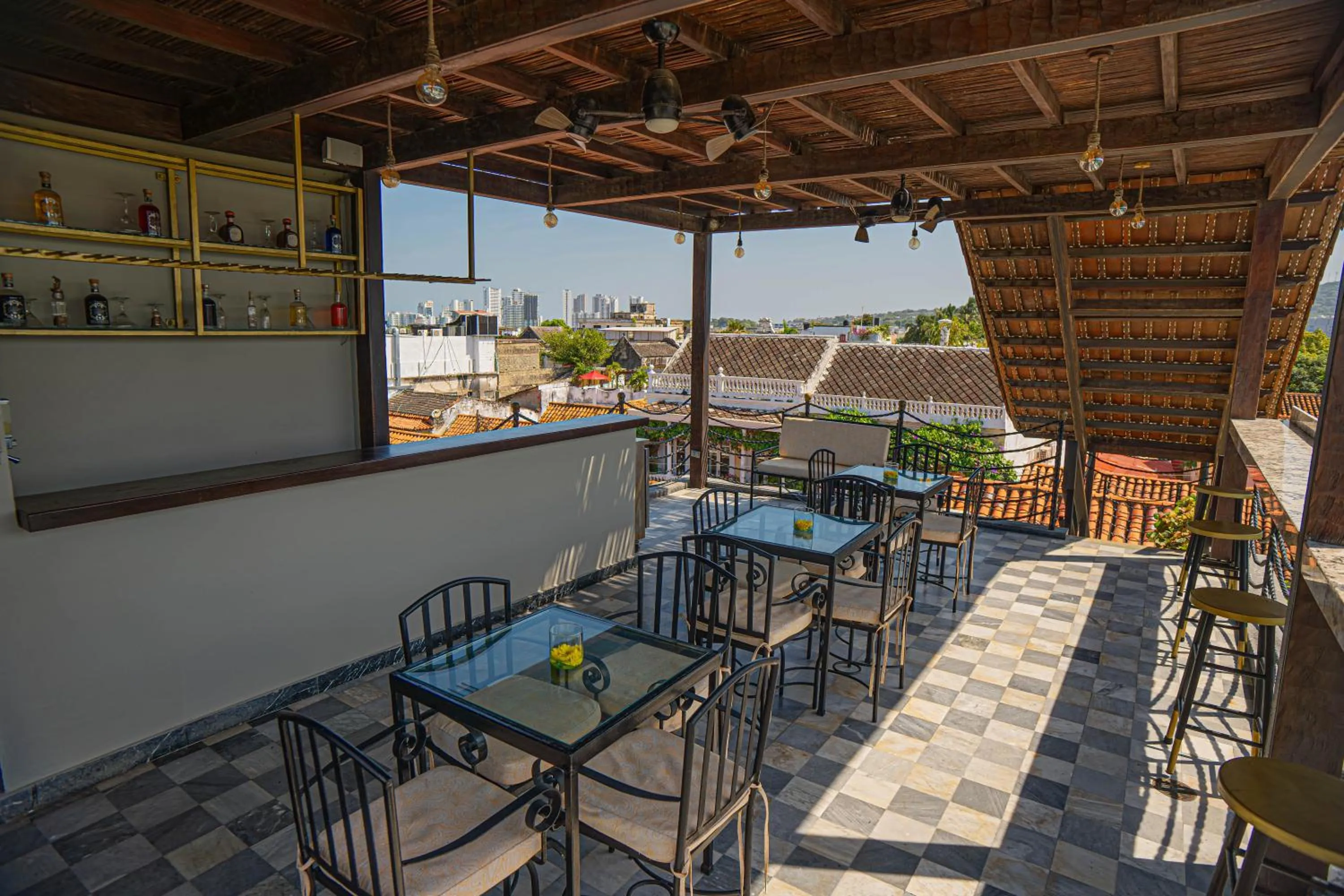 Seating area in Hotel Monaguillo de Getsemaní