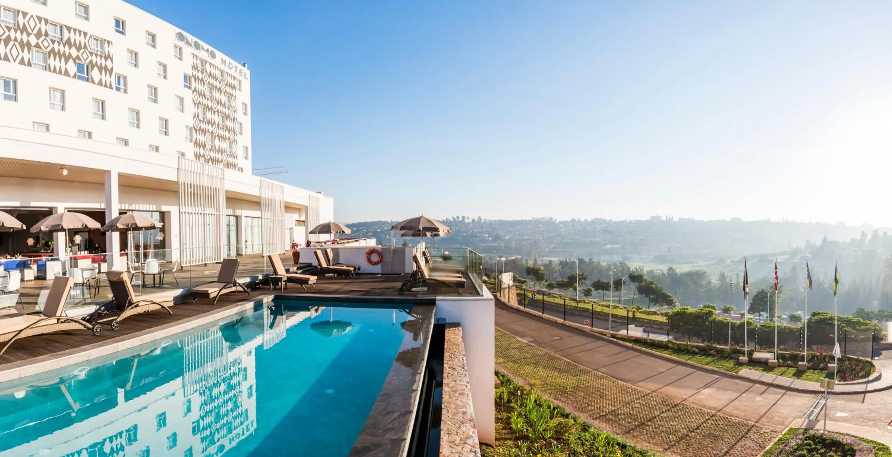 Pool view in Onomo Hotel Kigali