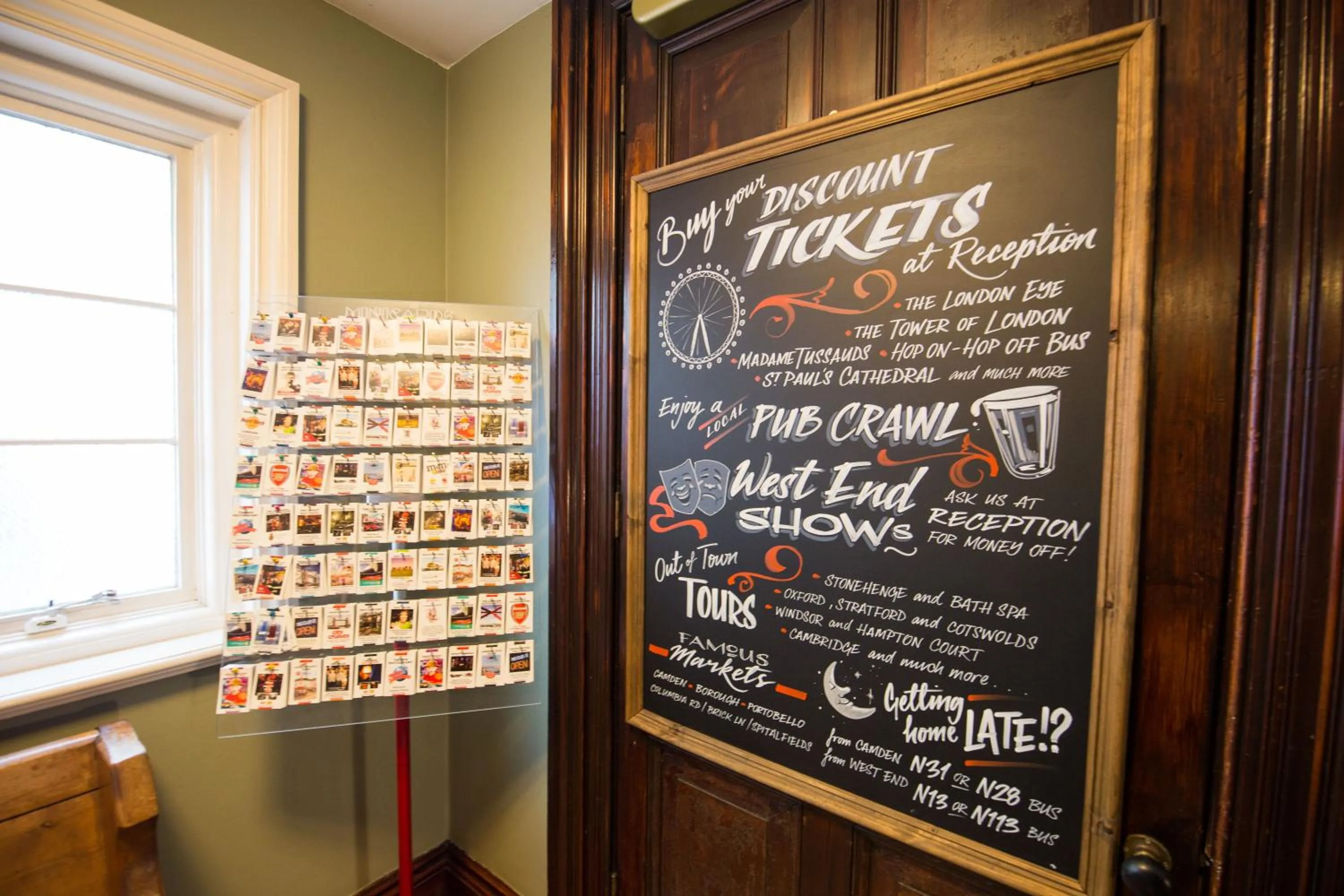 Activities in Palmers Lodge Swiss Cottage