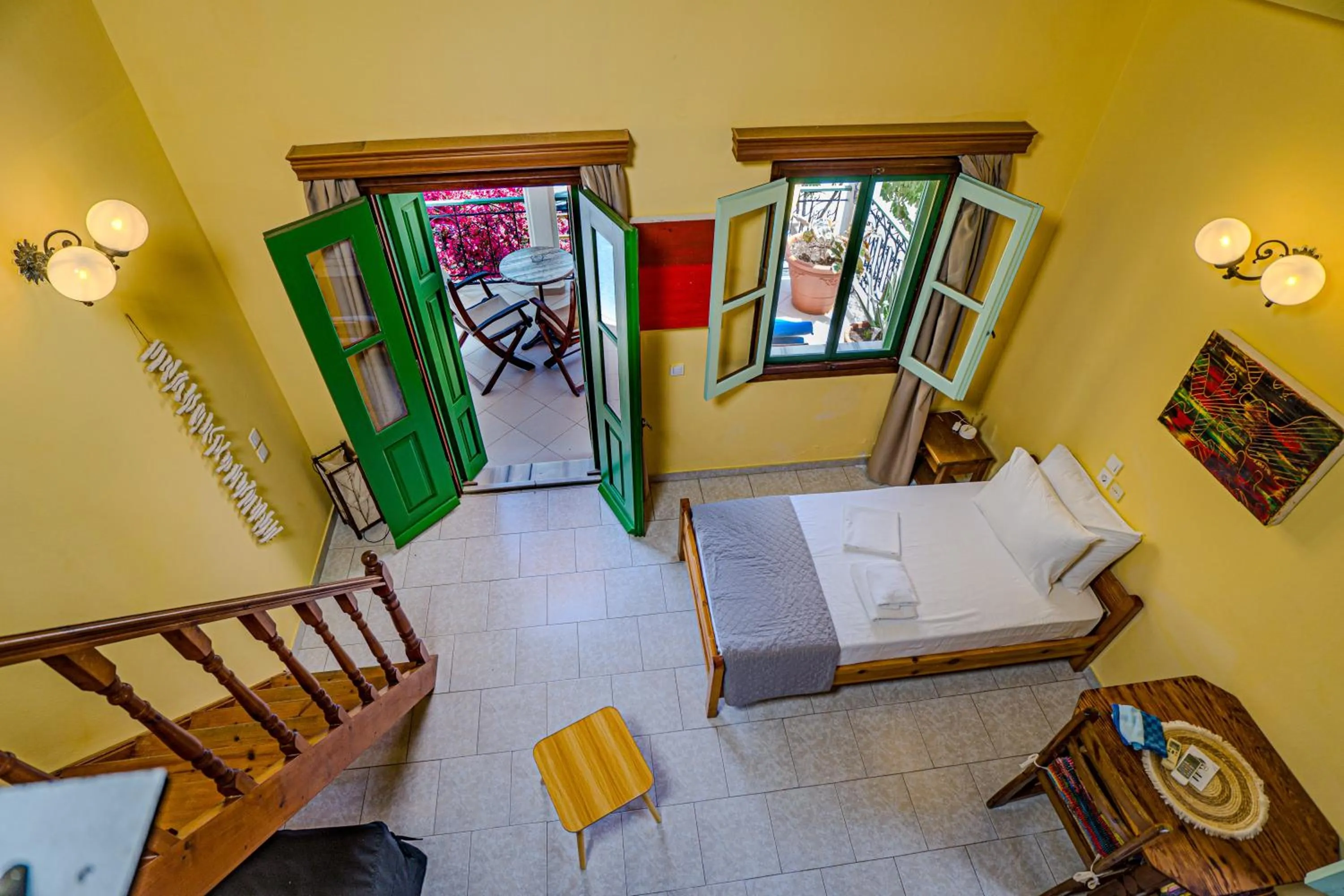 Seating area in Symi Garden Studios