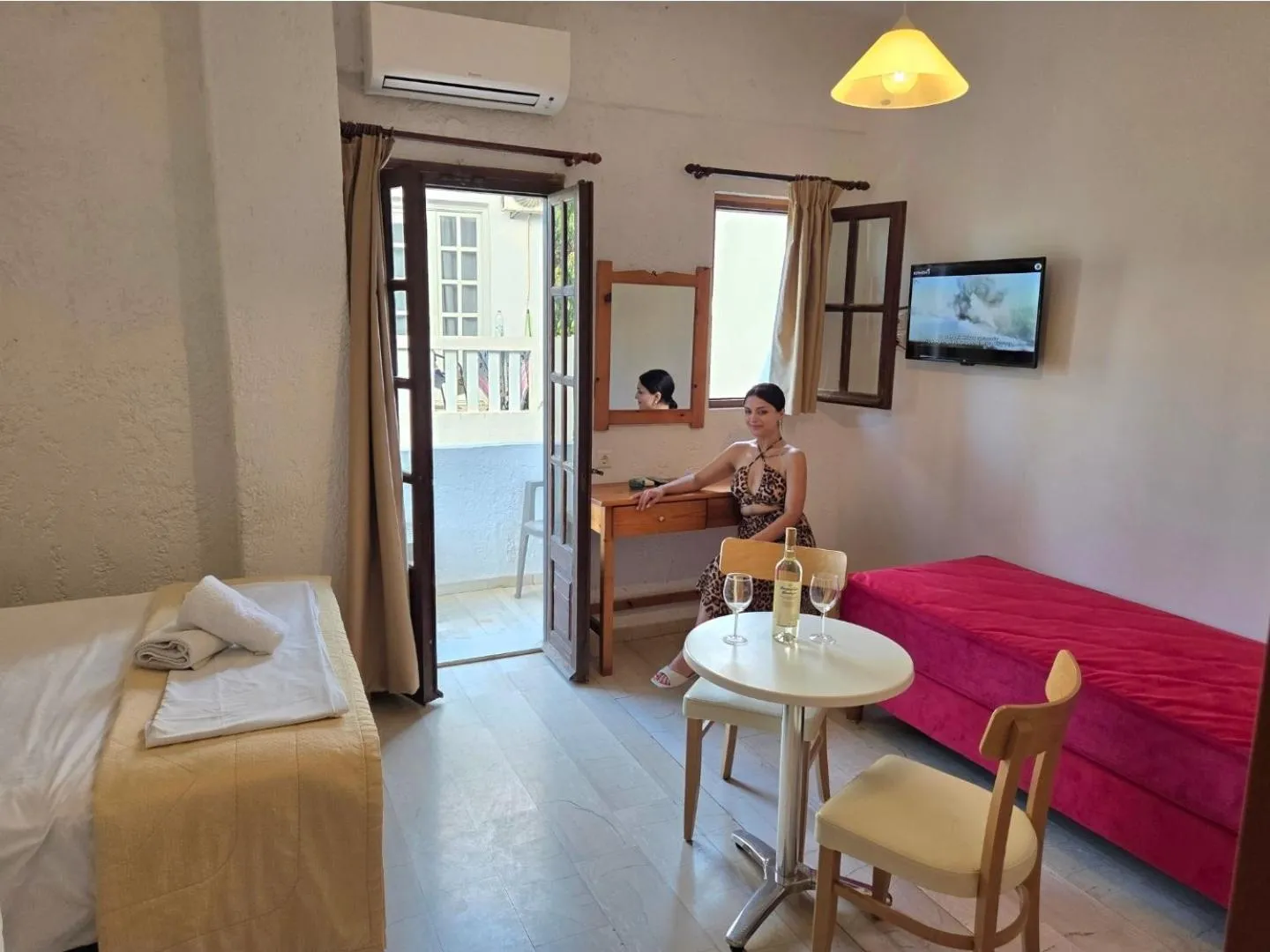 Bedroom, Bed in Arhodiko Hotel