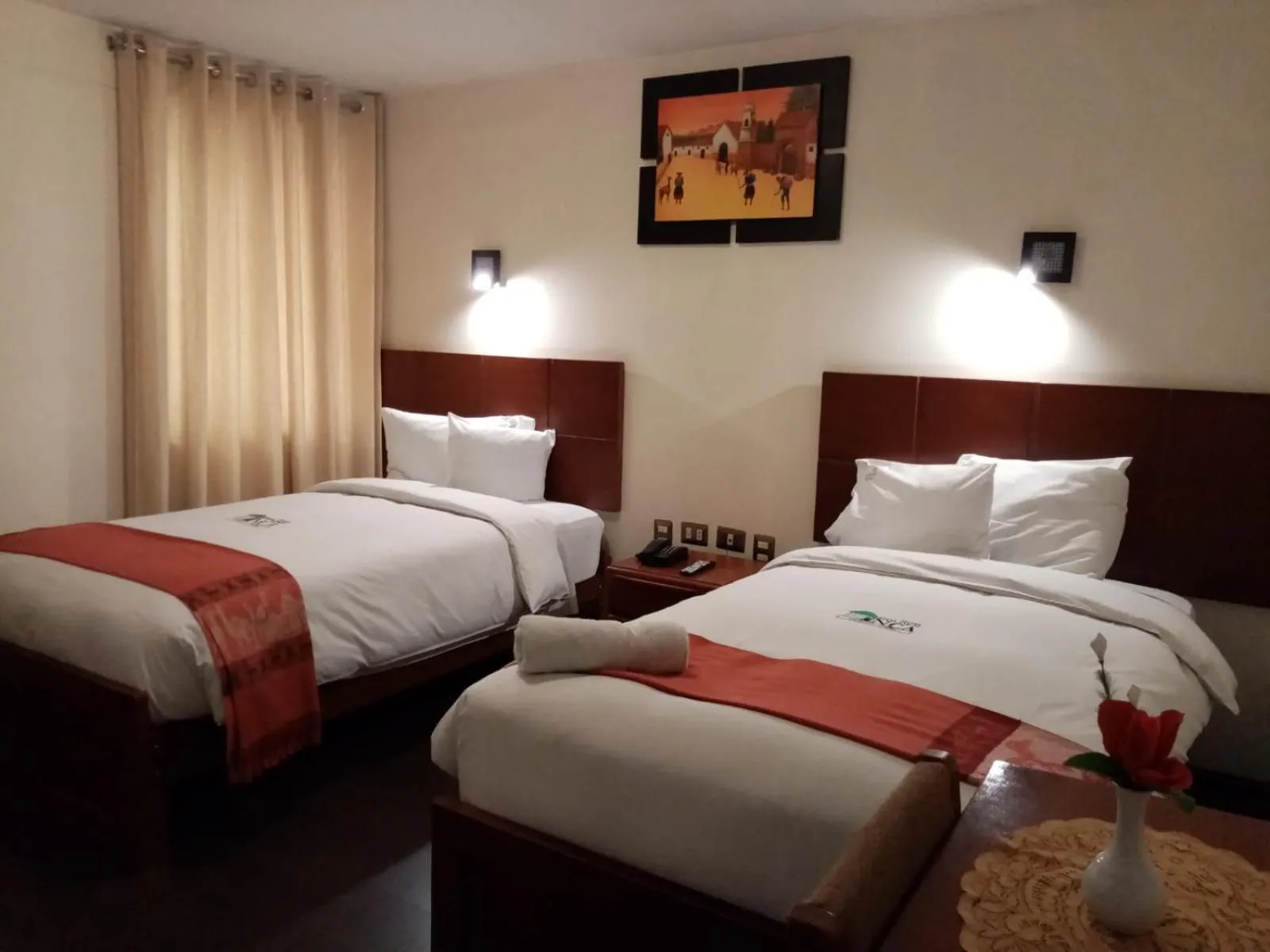 Bed in Golden Inca Hotel