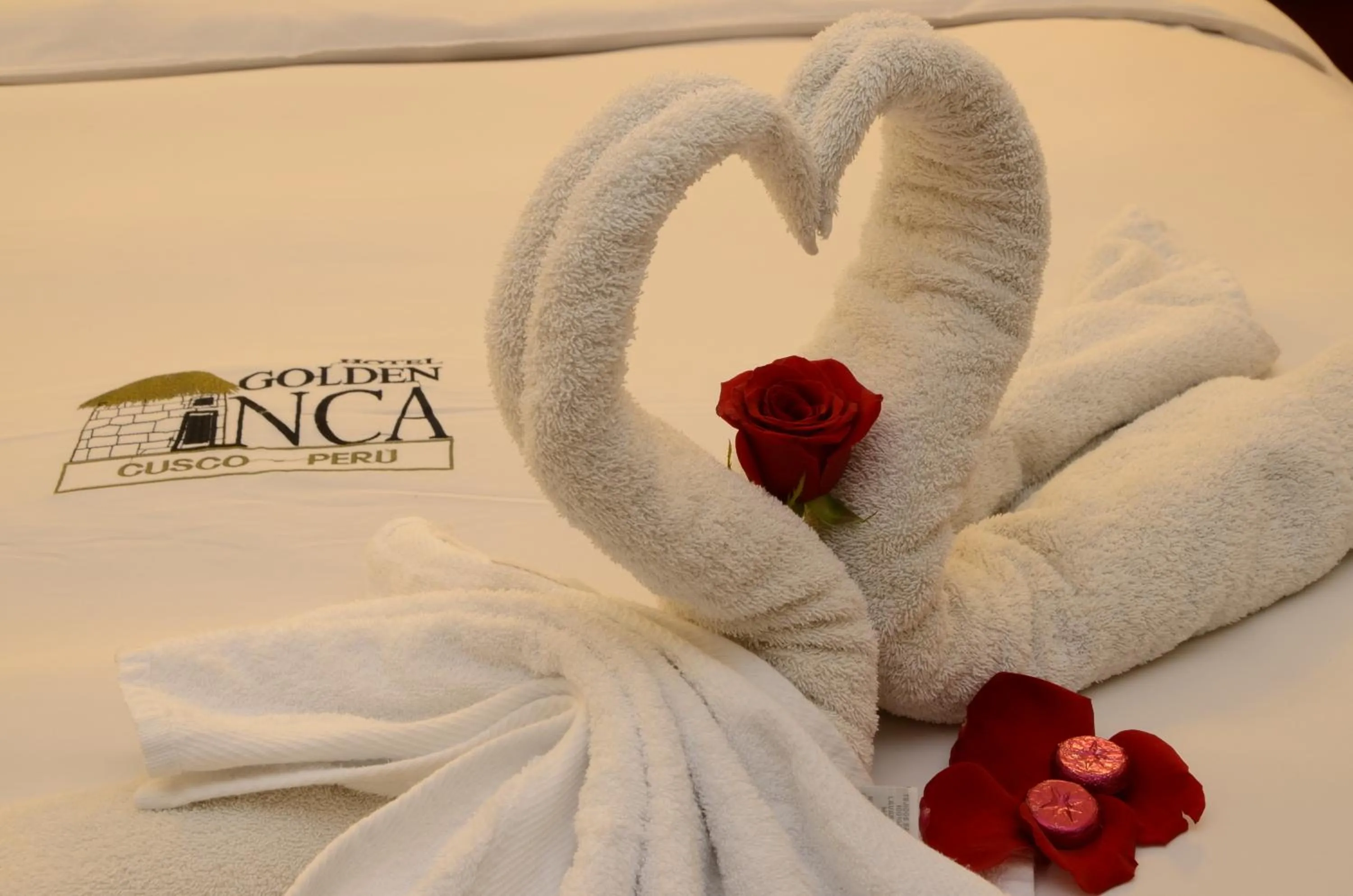 Bed in Golden Inca Hotel