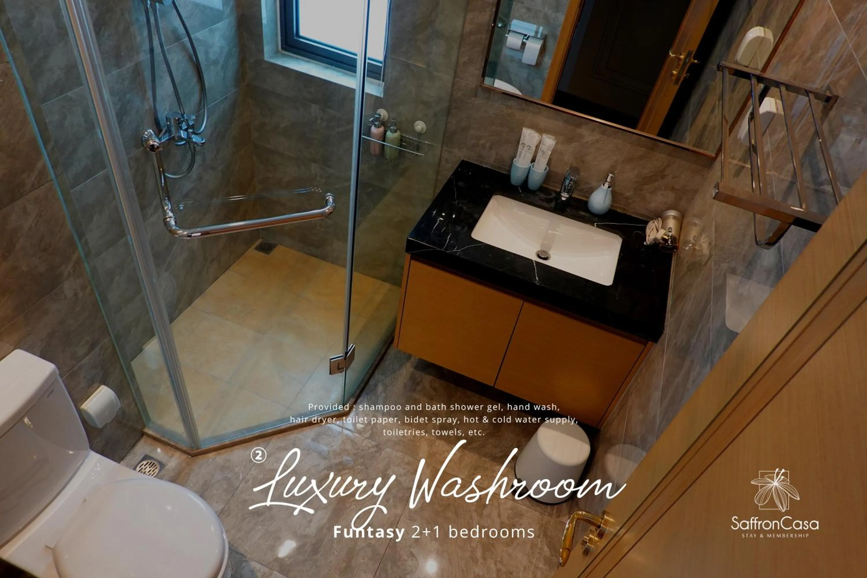 Bathroom in R&F Princess Cove JB By SaffronCasa JB