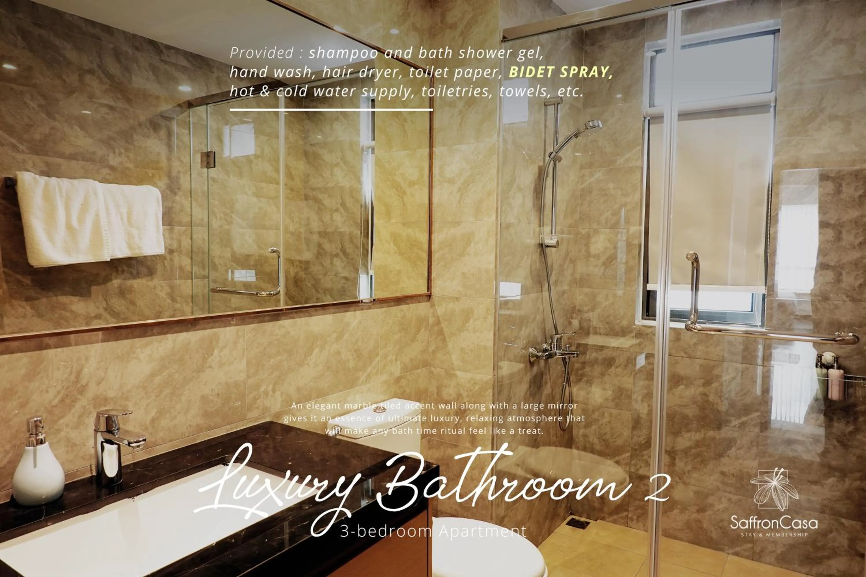 Bathroom in R&F Princess Cove JB By SaffronCasa JB