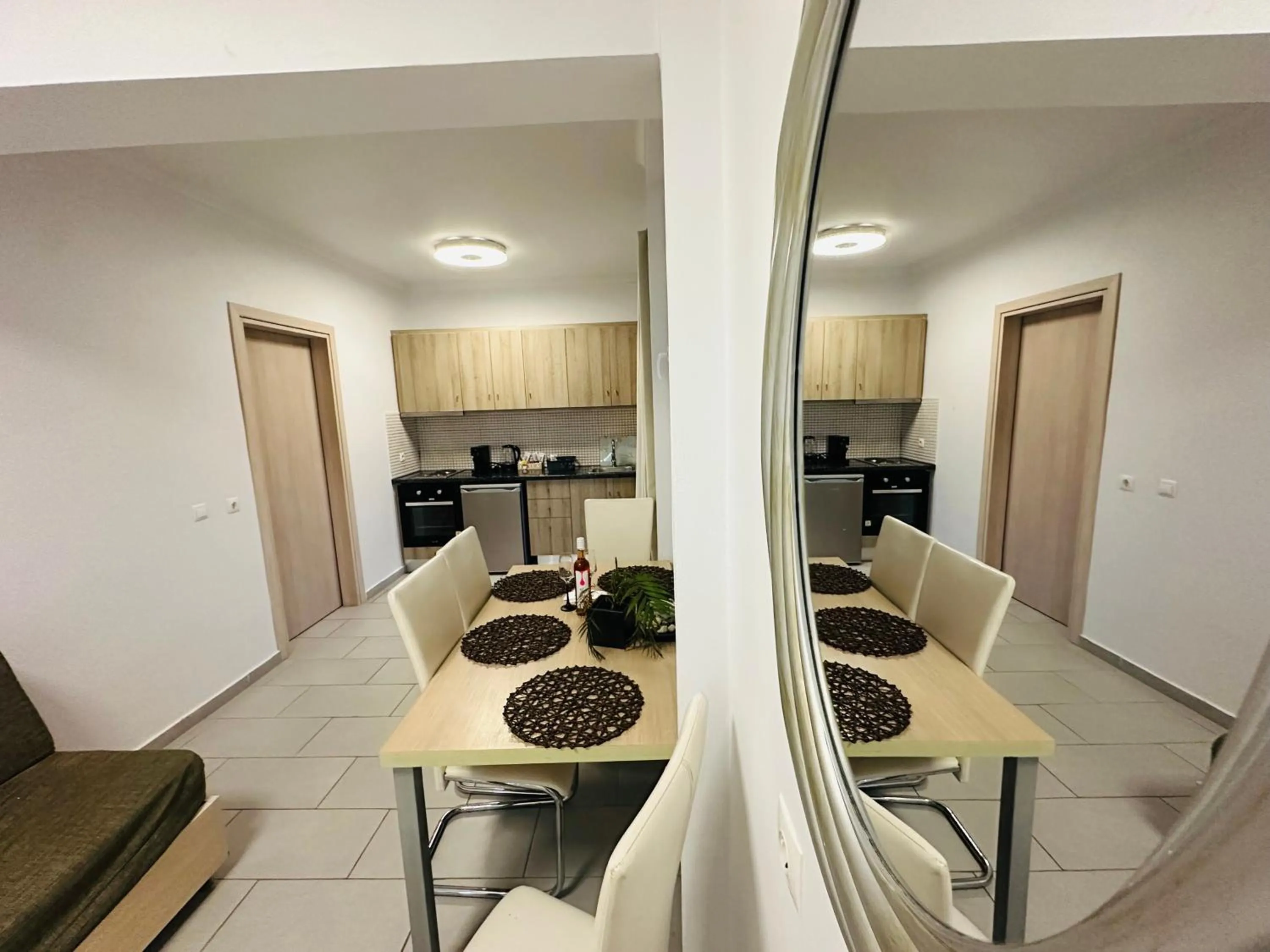 kitchen in Nikos Apartments Corfu