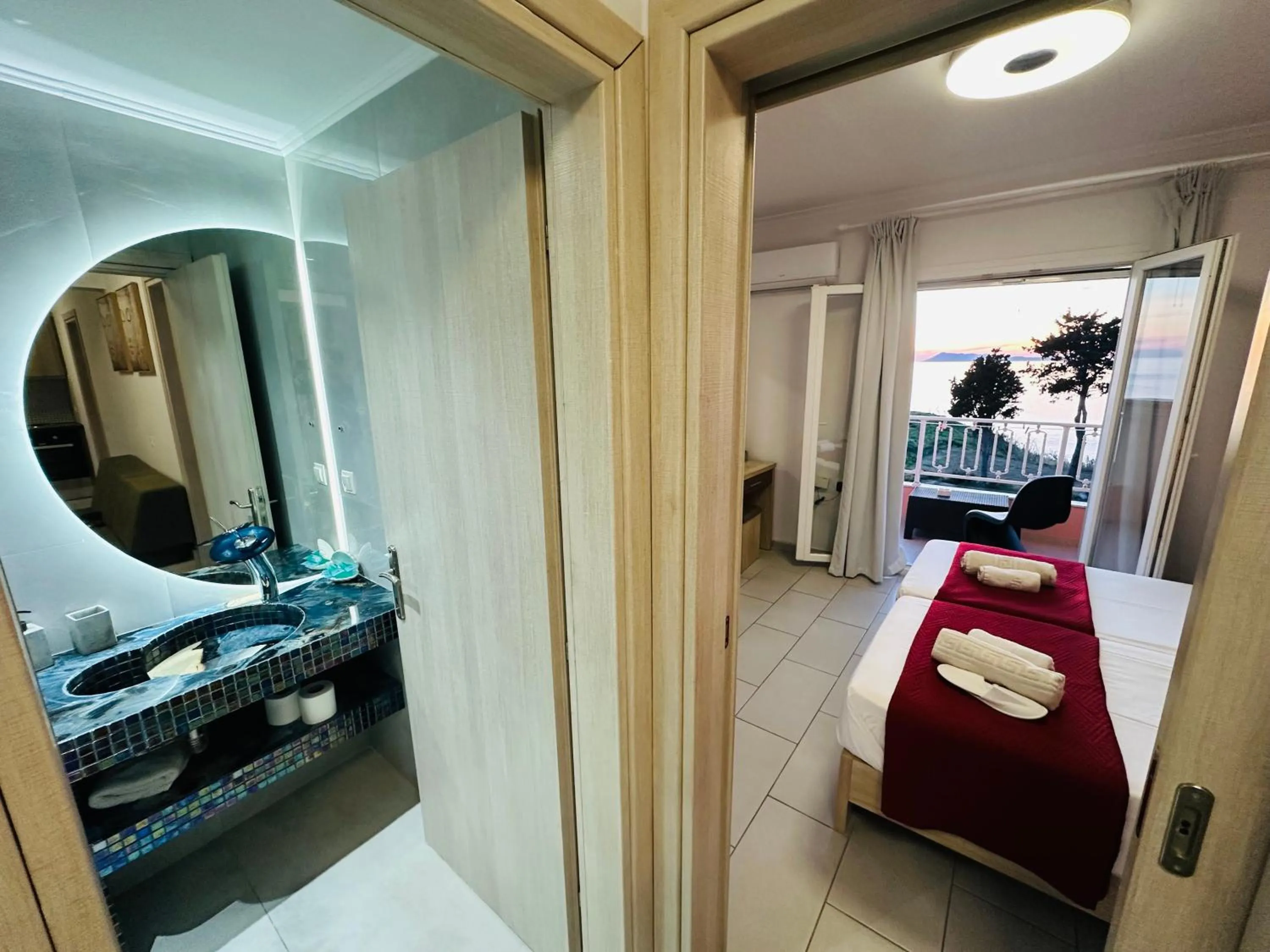 Bedroom, Bed in Nikos Apartments Corfu