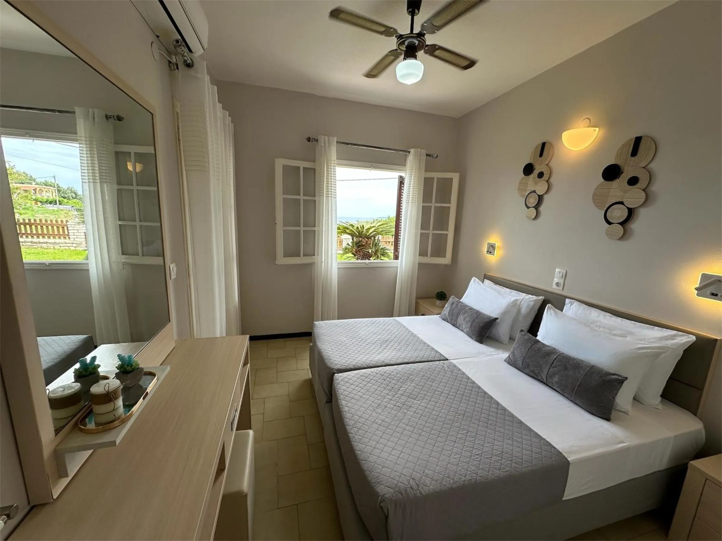 Bed in Nikos Apartments Corfu