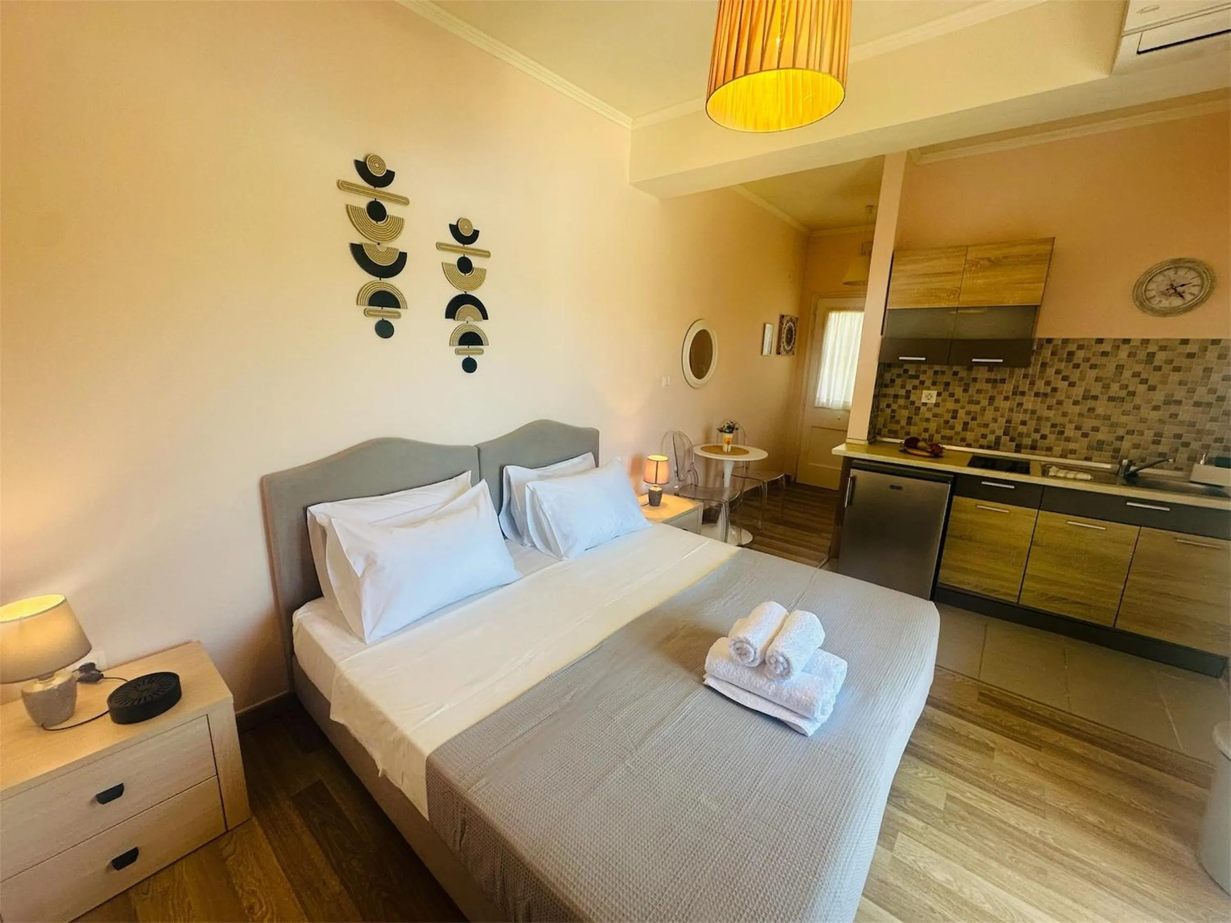 Bed in Nikos Apartments Corfu