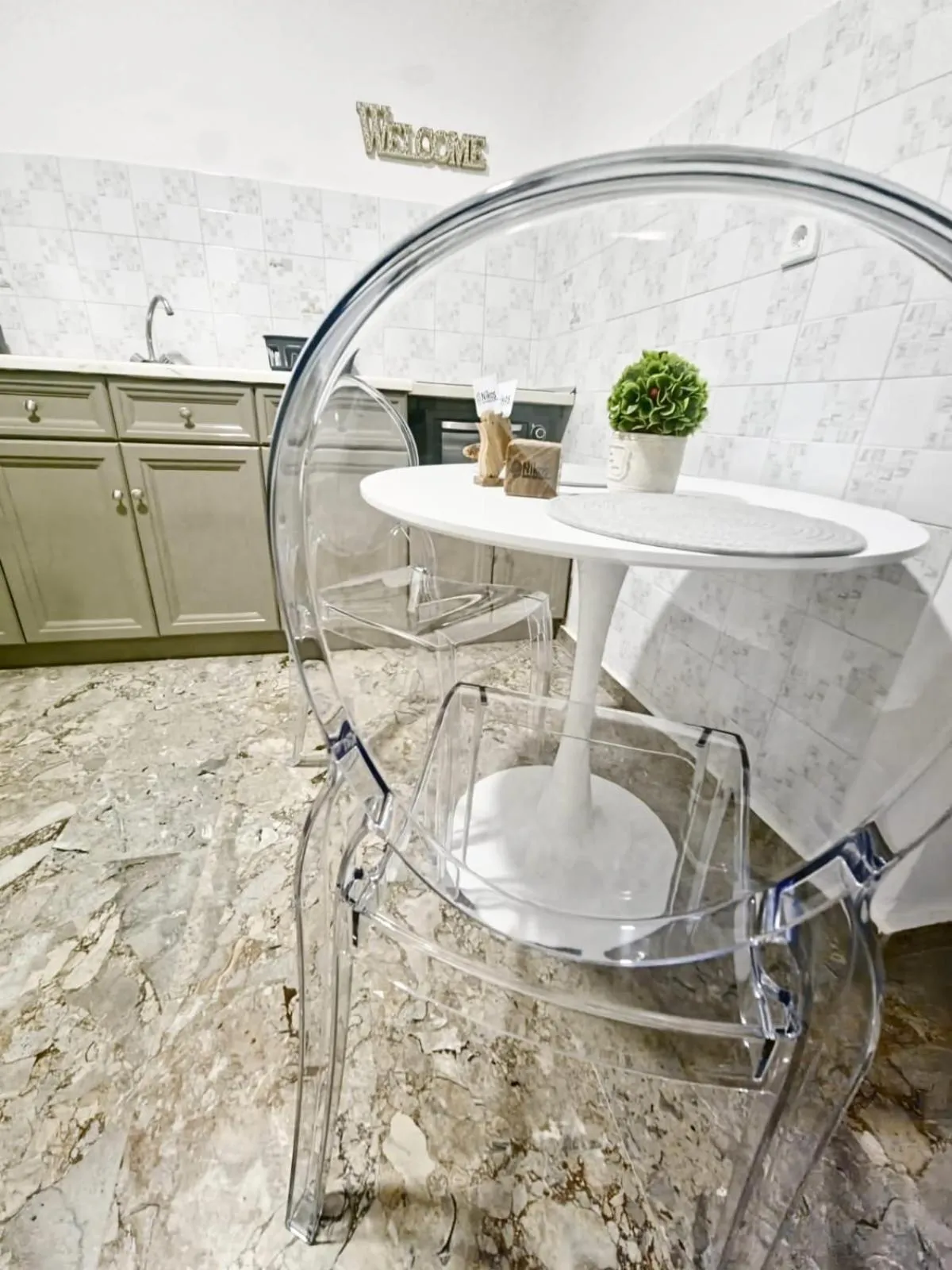 kitchen in Nikos Apartments Corfu