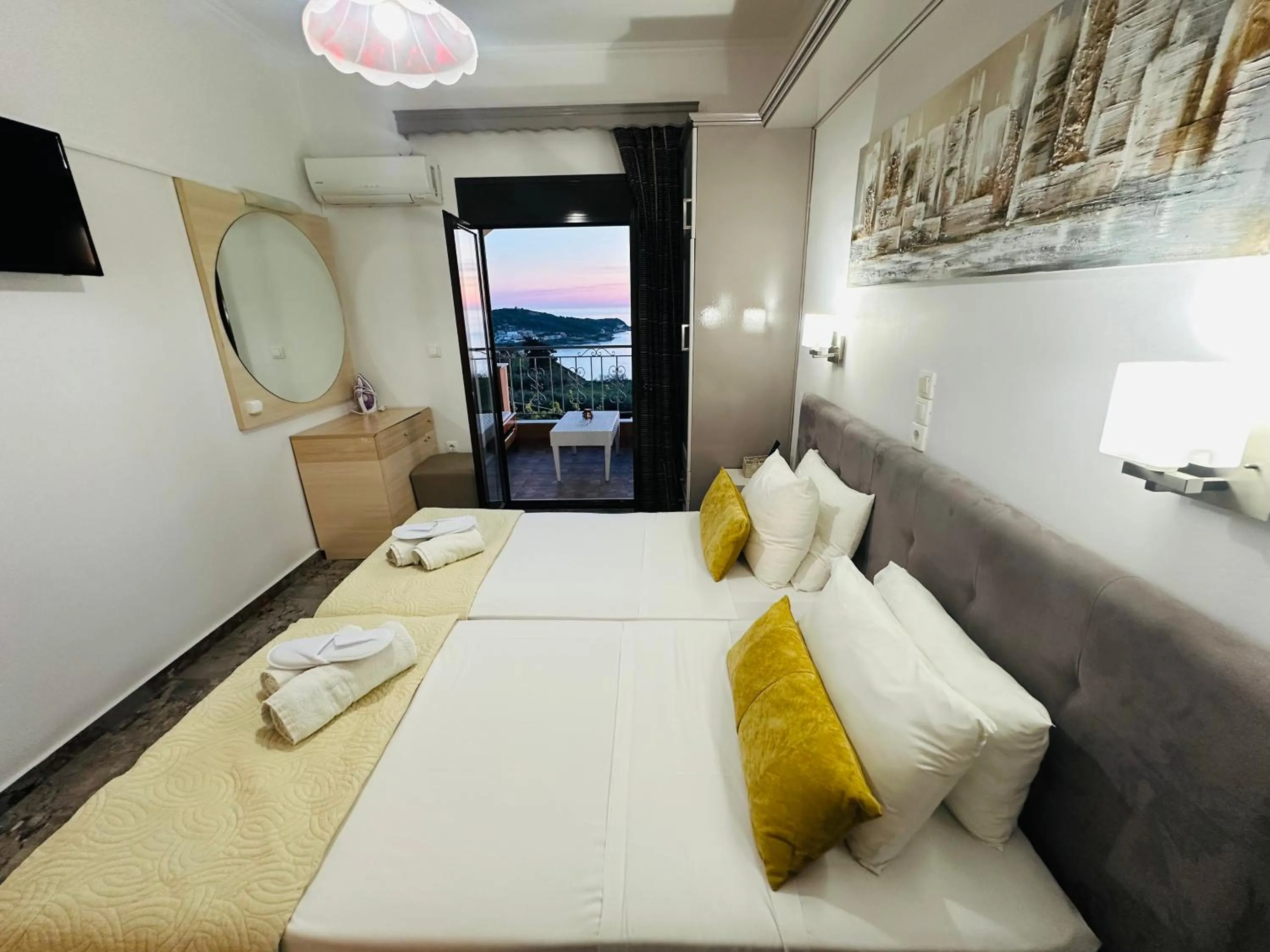 Bedroom, Bed in Nikos Apartments Corfu