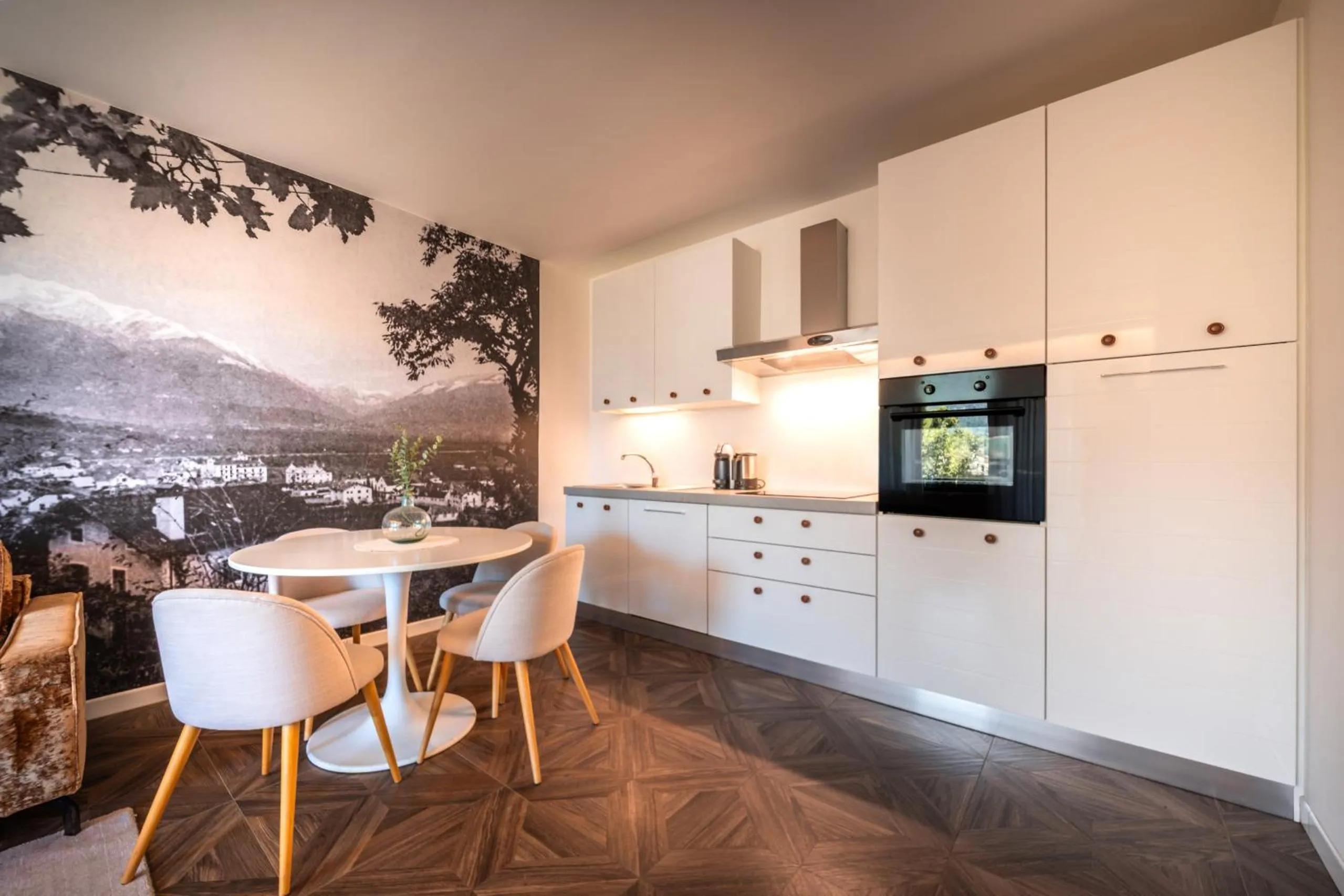 Kitchen or kitchenette in goldfinger + suites