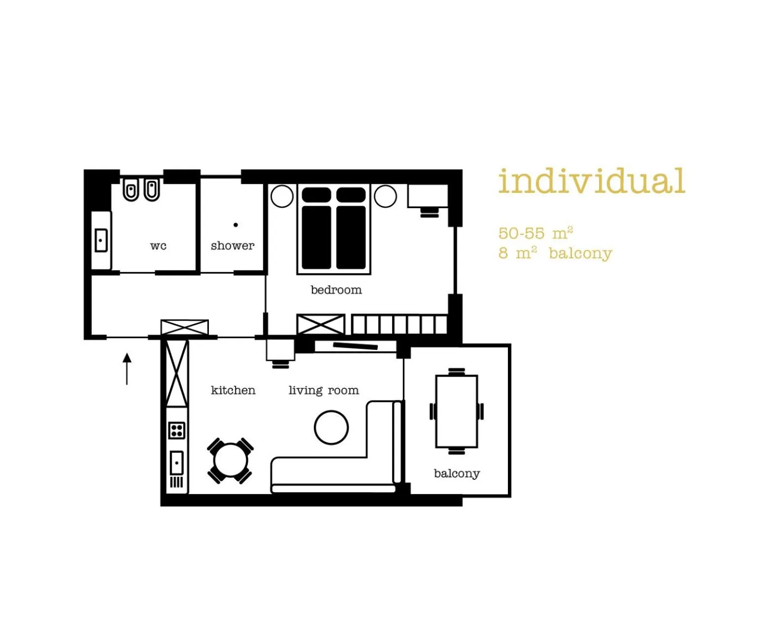 Floor plan in goldfinger + suites