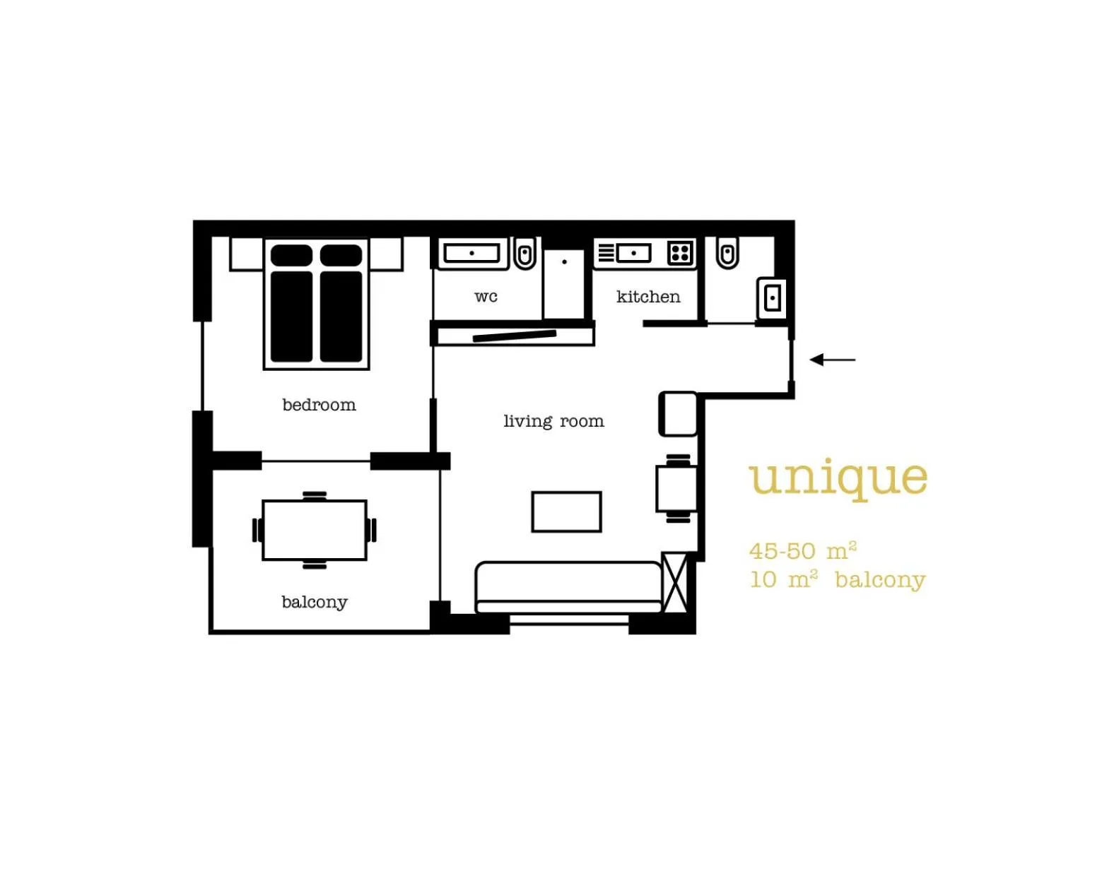 Floor plan in goldfinger + suites