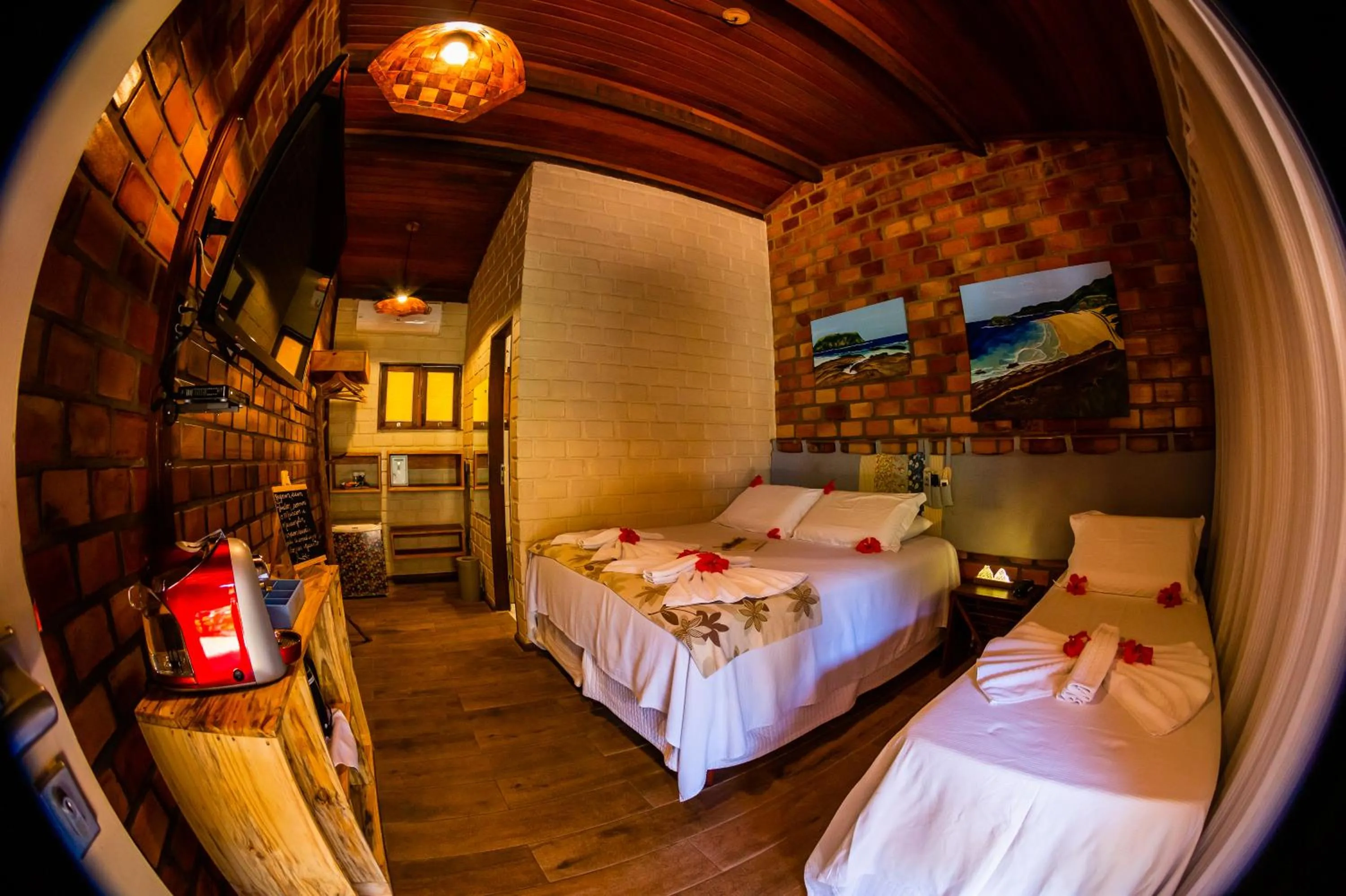 TV and multimedia, Bed in Pousada Mar Aberto