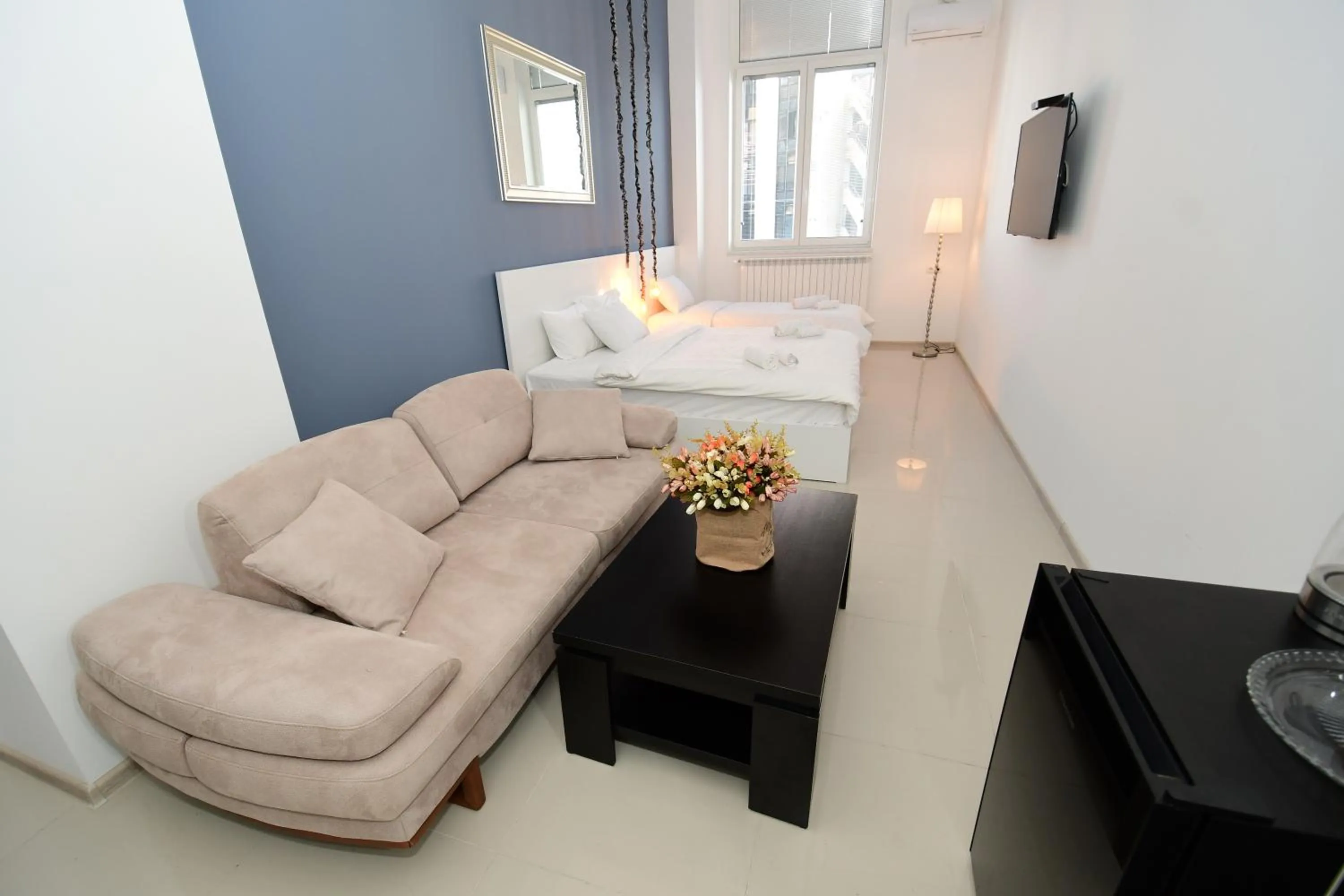 Seating area in Superior Apartments