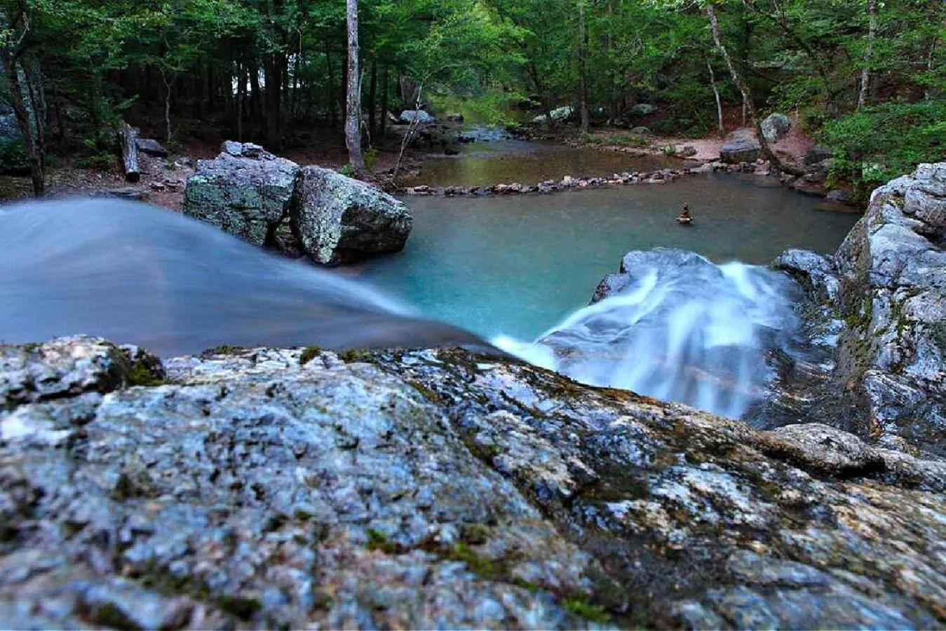 Hiking in Secluded Home with Mini Waterfall and a Creek in Hot Springs
