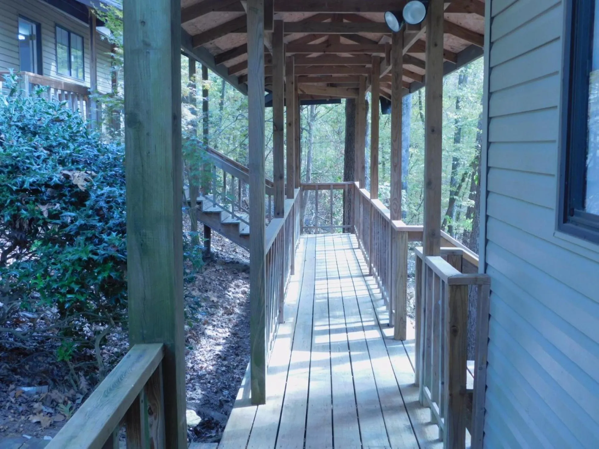 Balcony/Terrace in Secluded Home with Mini Waterfall and a Creek in Hot Springs