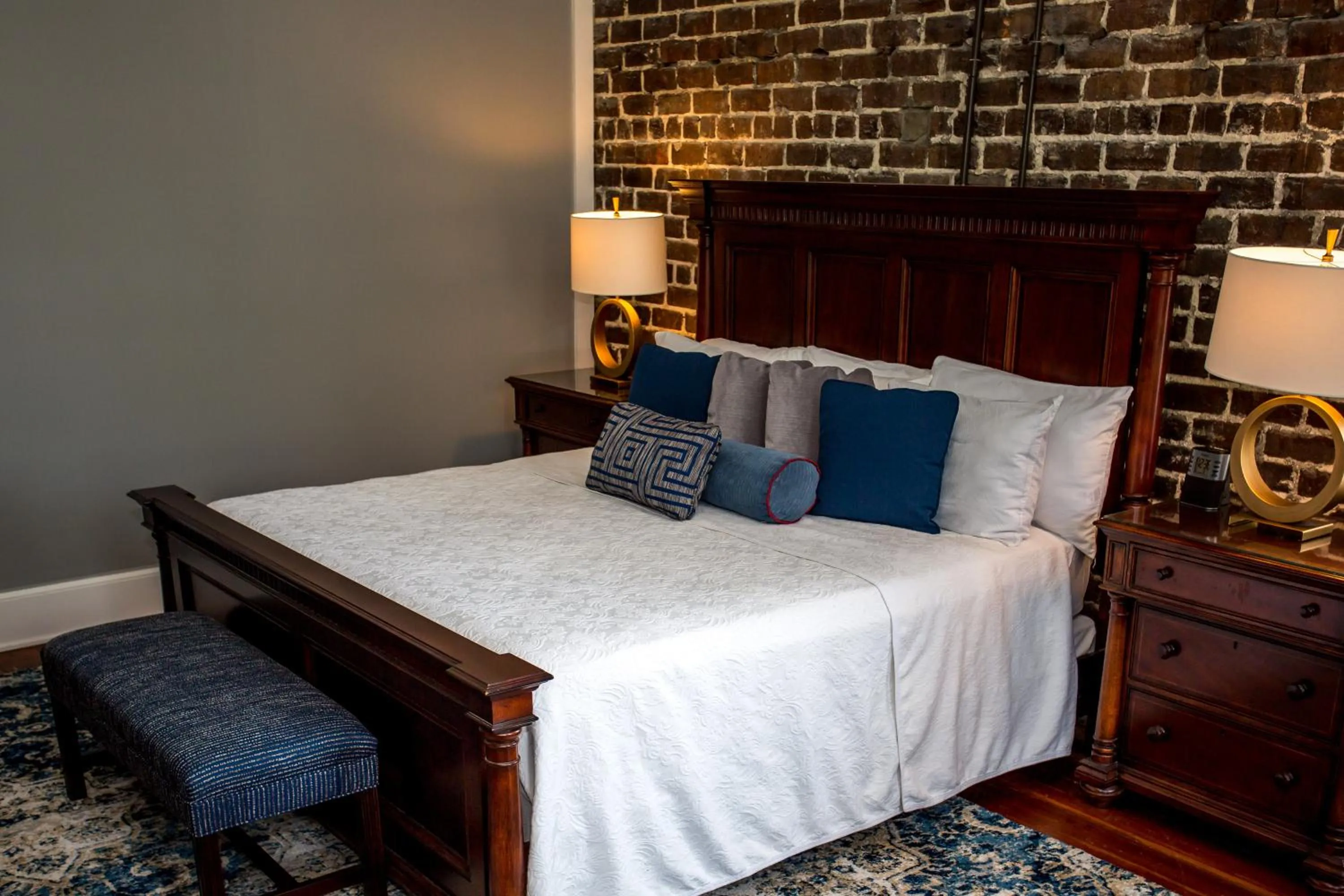 Bed in East Bay Inn, Historic Inns of Savannah Collection