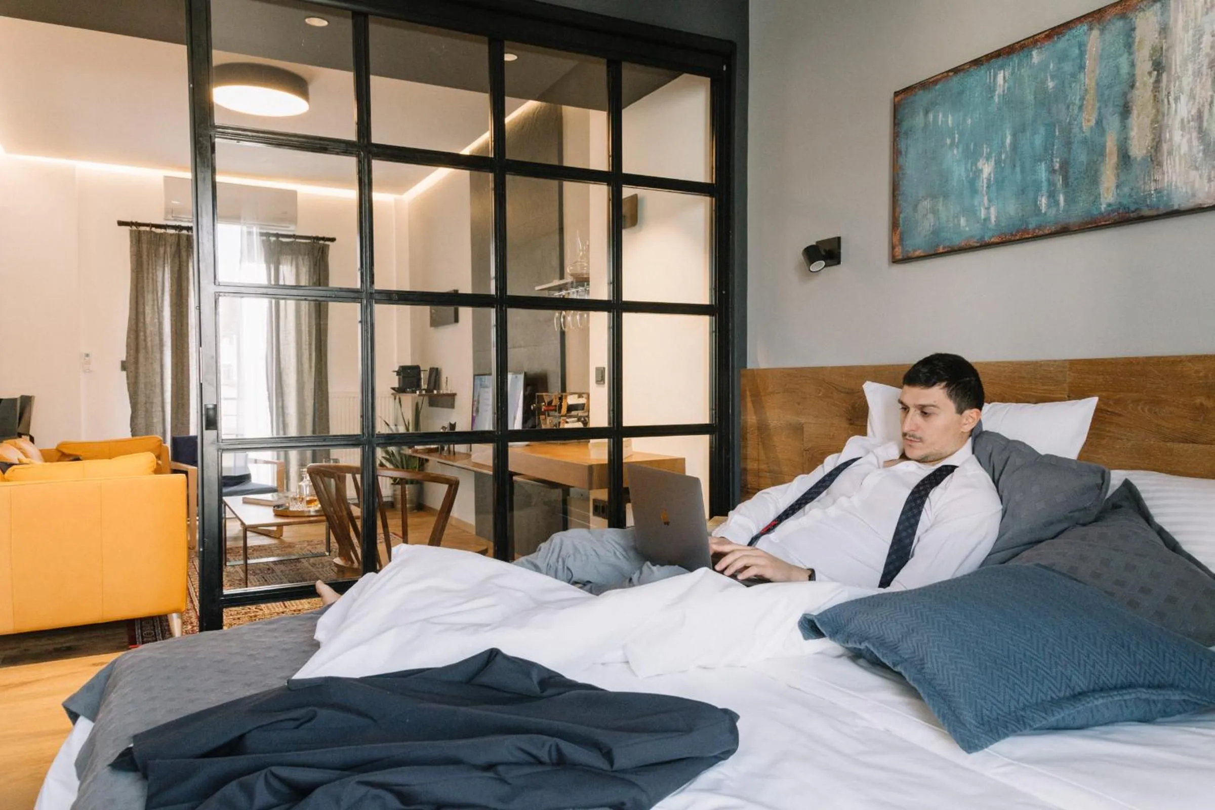 Bedroom, Bed in The 4 Travellers Thessaloniki