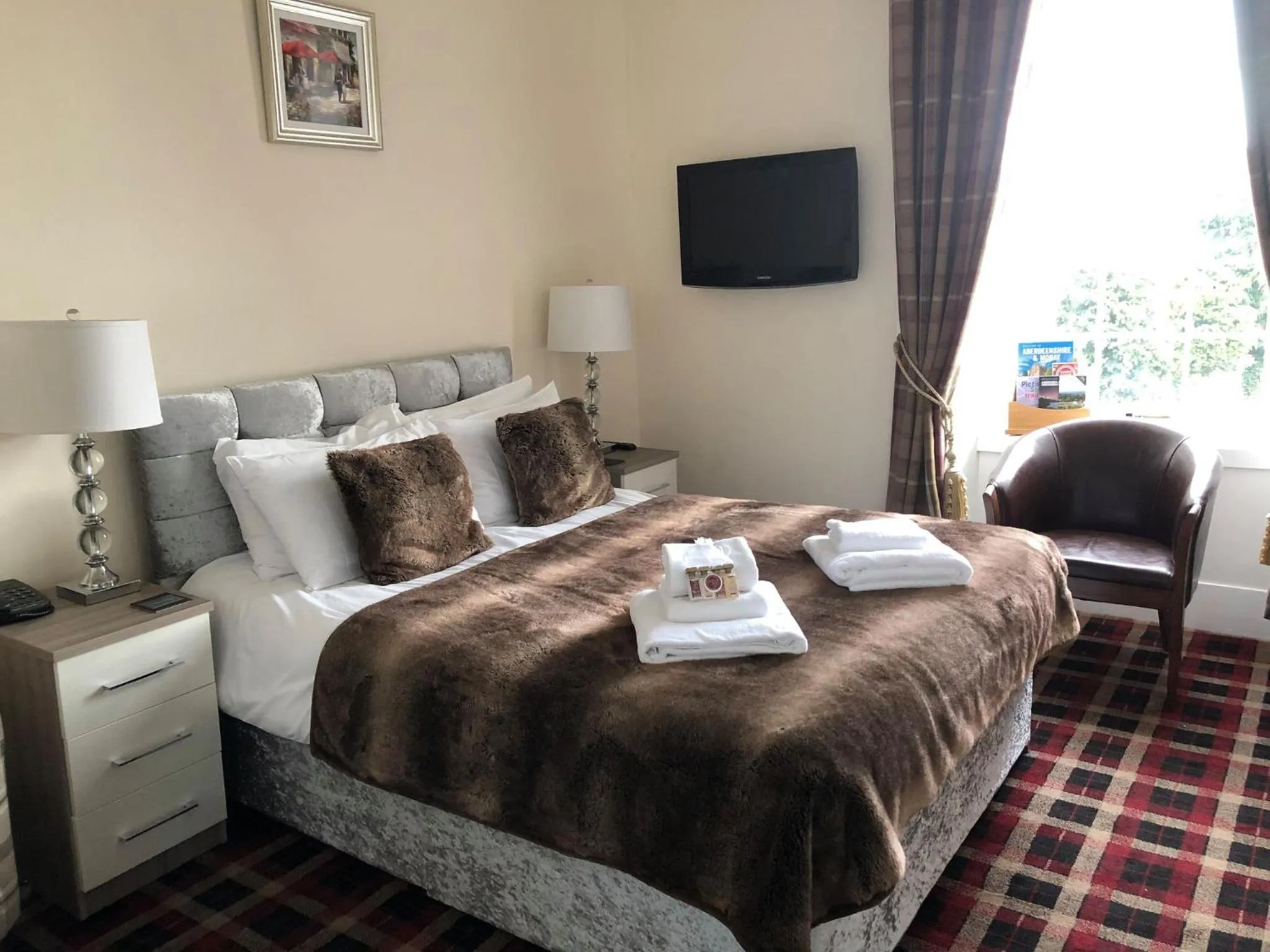 Bed in Haughton Arms Hotel