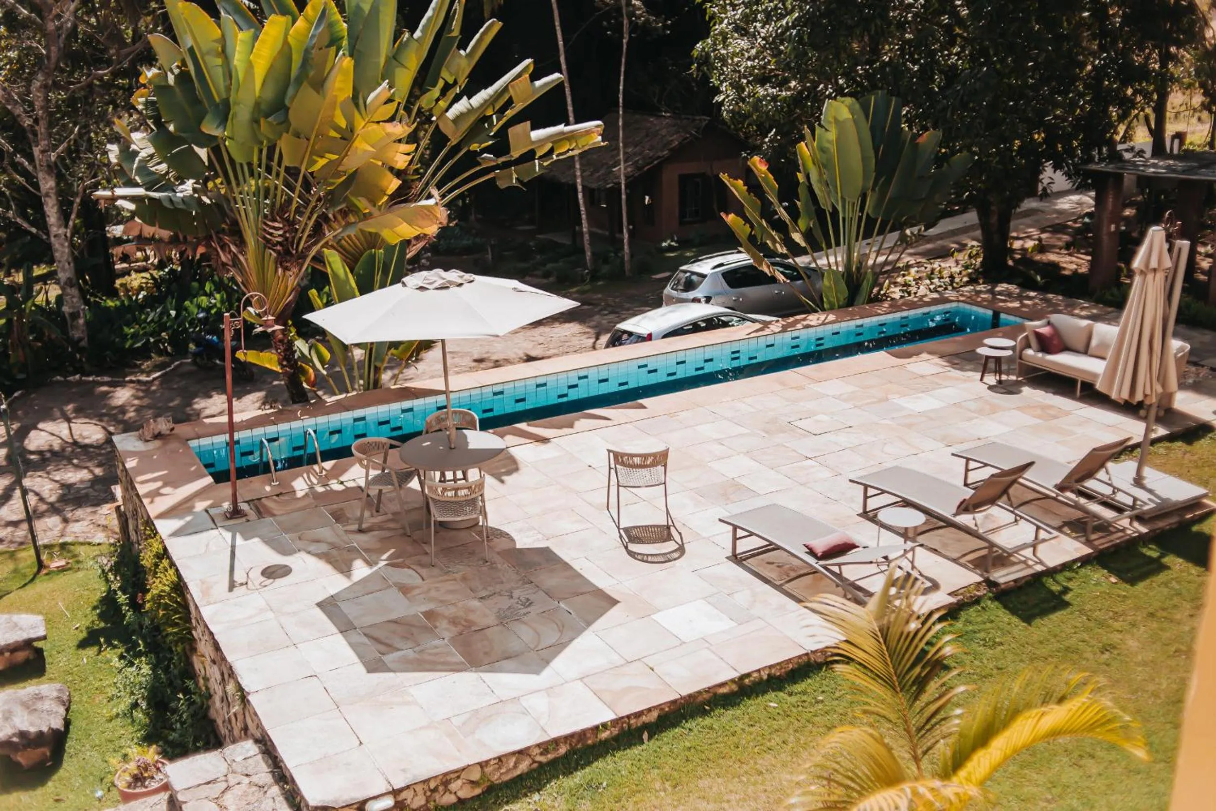 Pool view in Pousada d'Oleo de Guignard