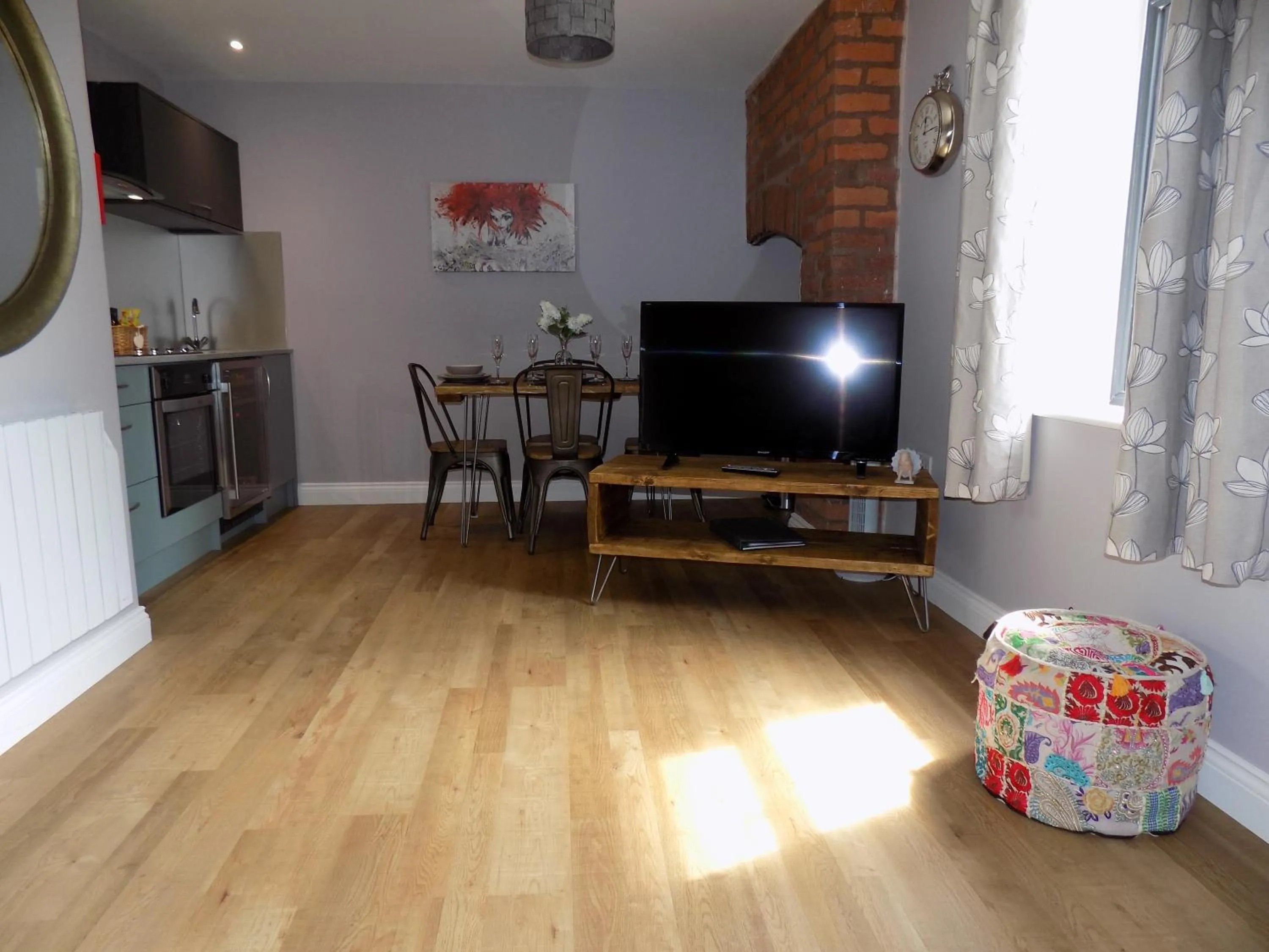 Living room in The Old Wool House Apartments