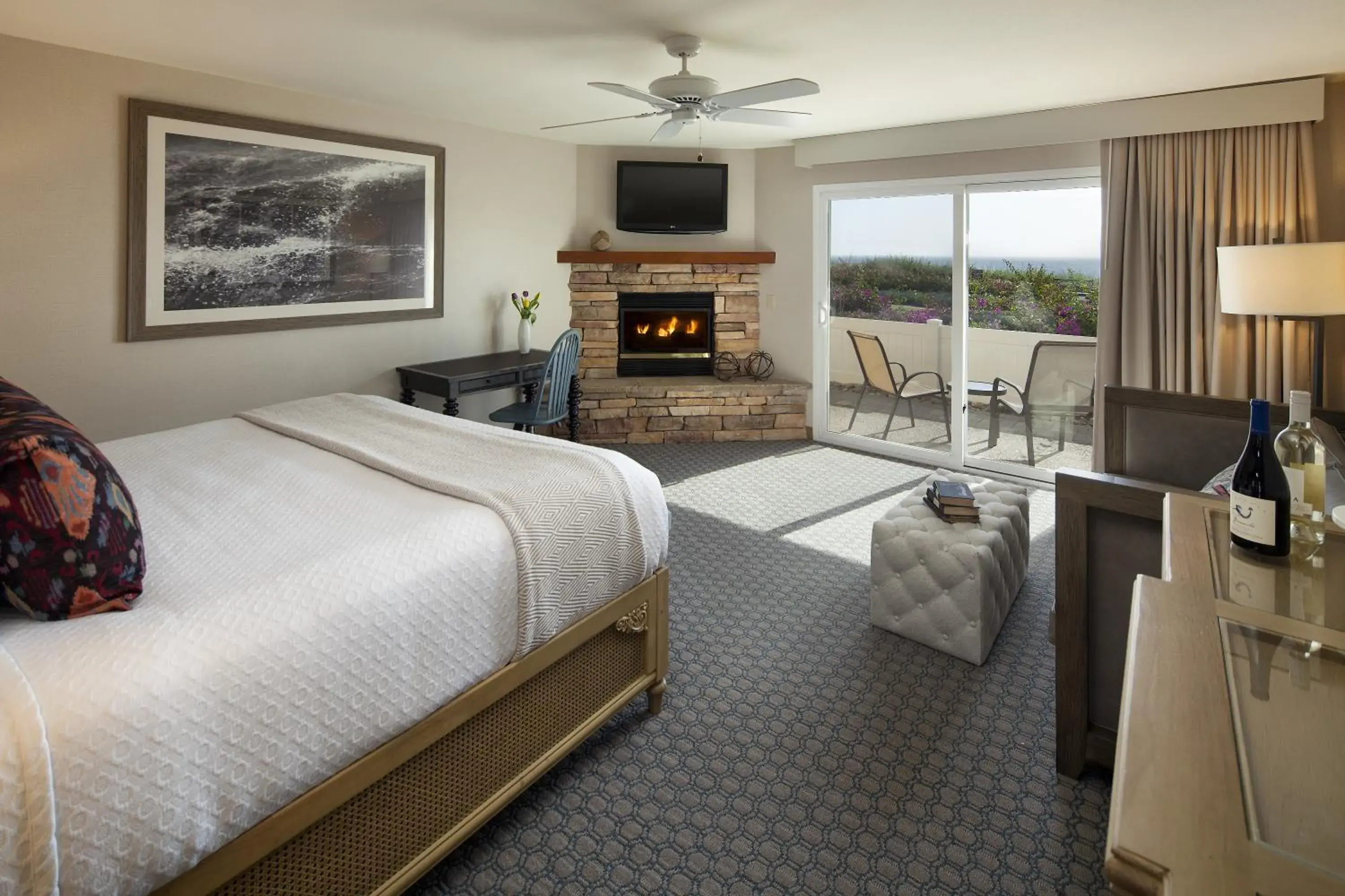 King Room with Ocean View & Fireplace in Spyglass Inn King Room with Ocean View & Fireplace in Spyglass Inn