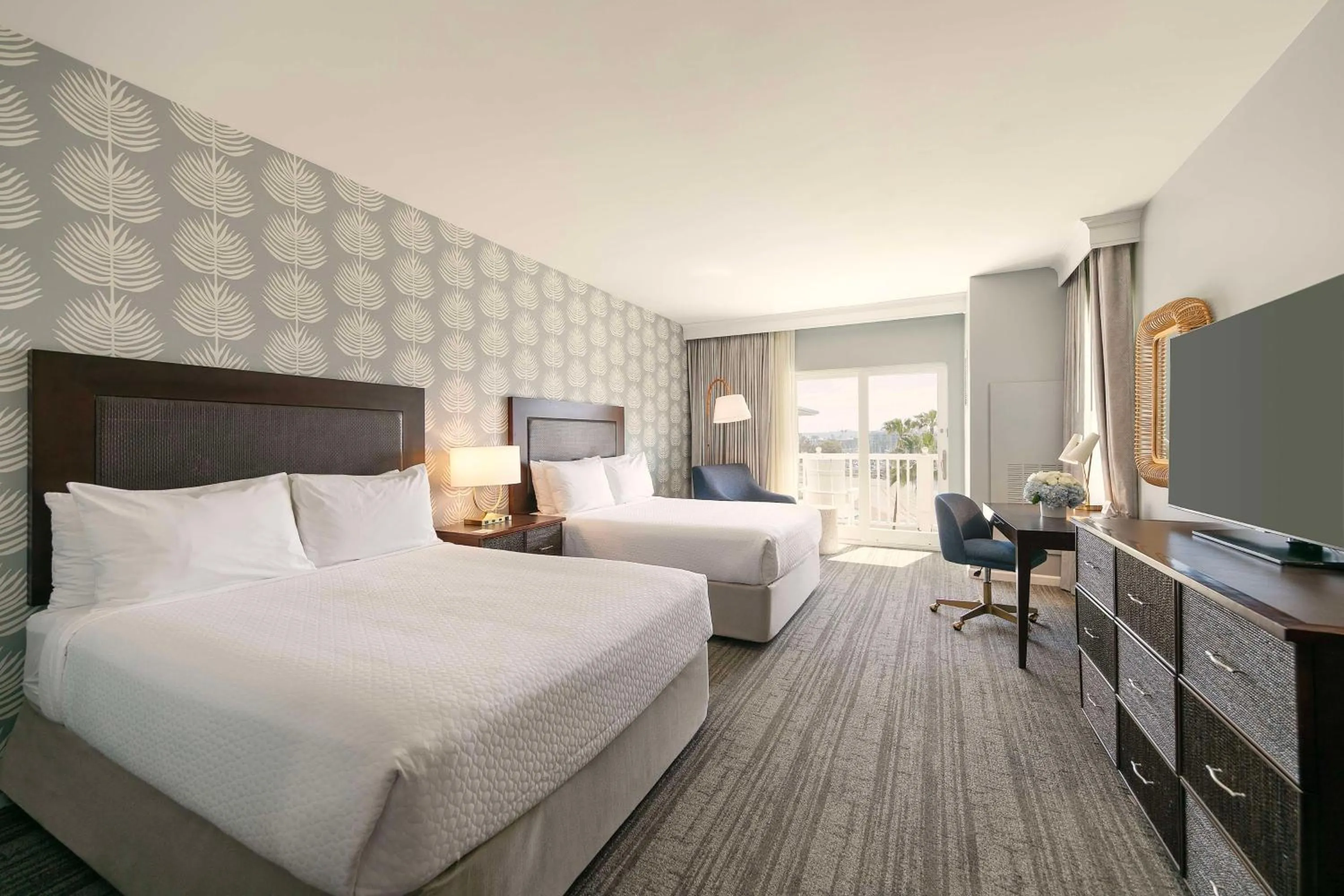 Bed in Jamaica Bay Inn Marina Del Rey Tapestry Collection by Hilton