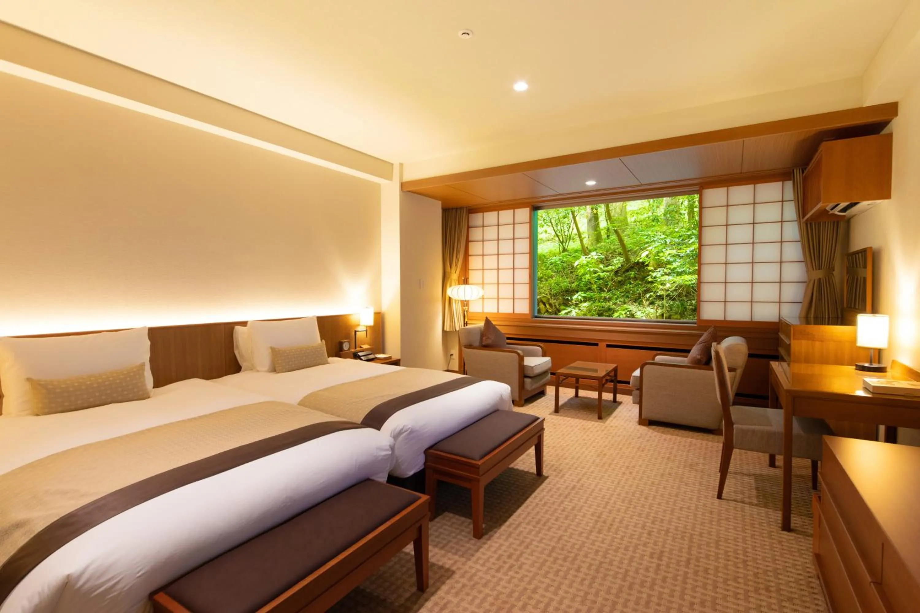 Photo of the whole room, Bed in The Fujiya Hotel