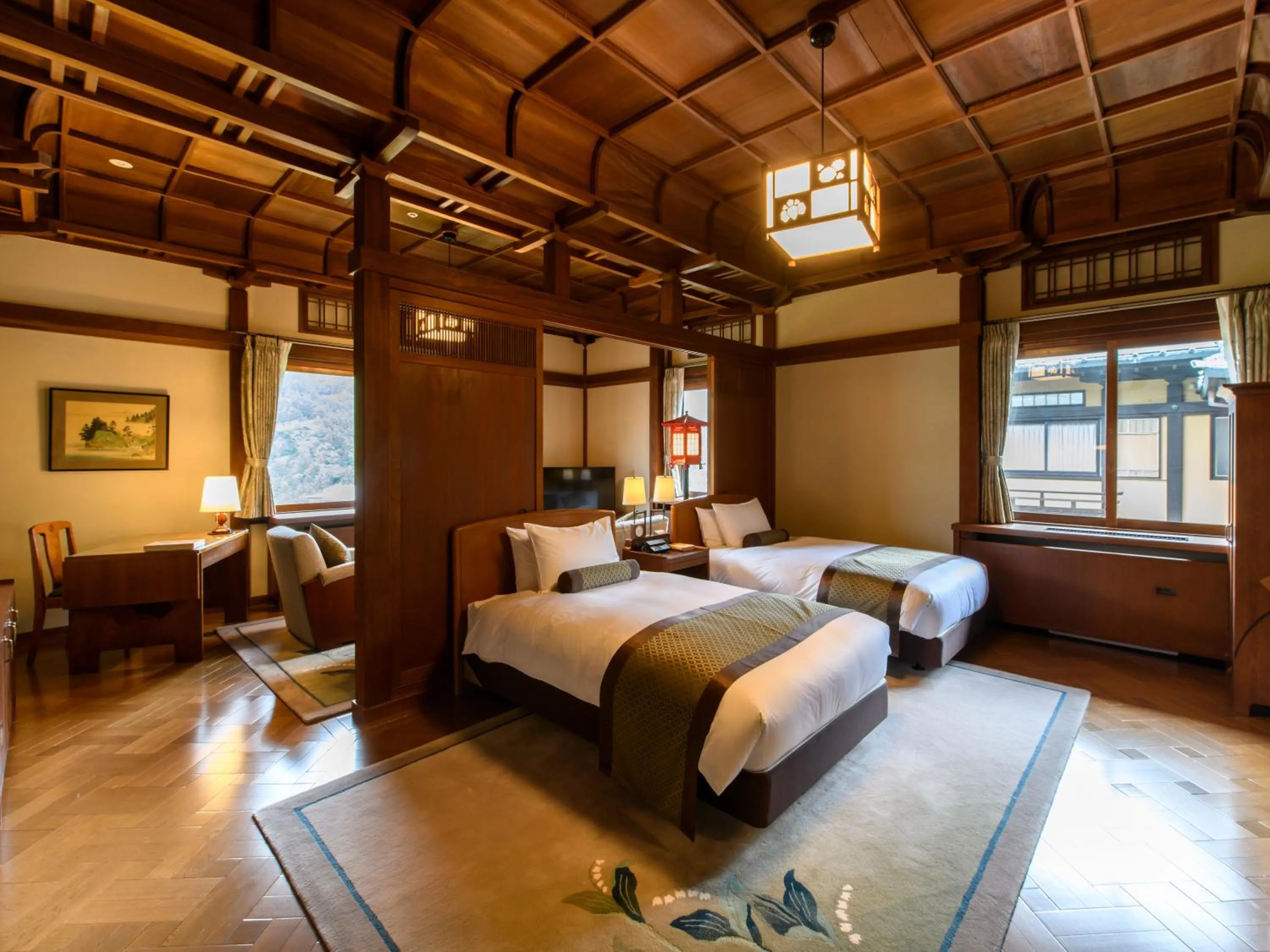 Photo of the whole room, Bed in The Fujiya Hotel