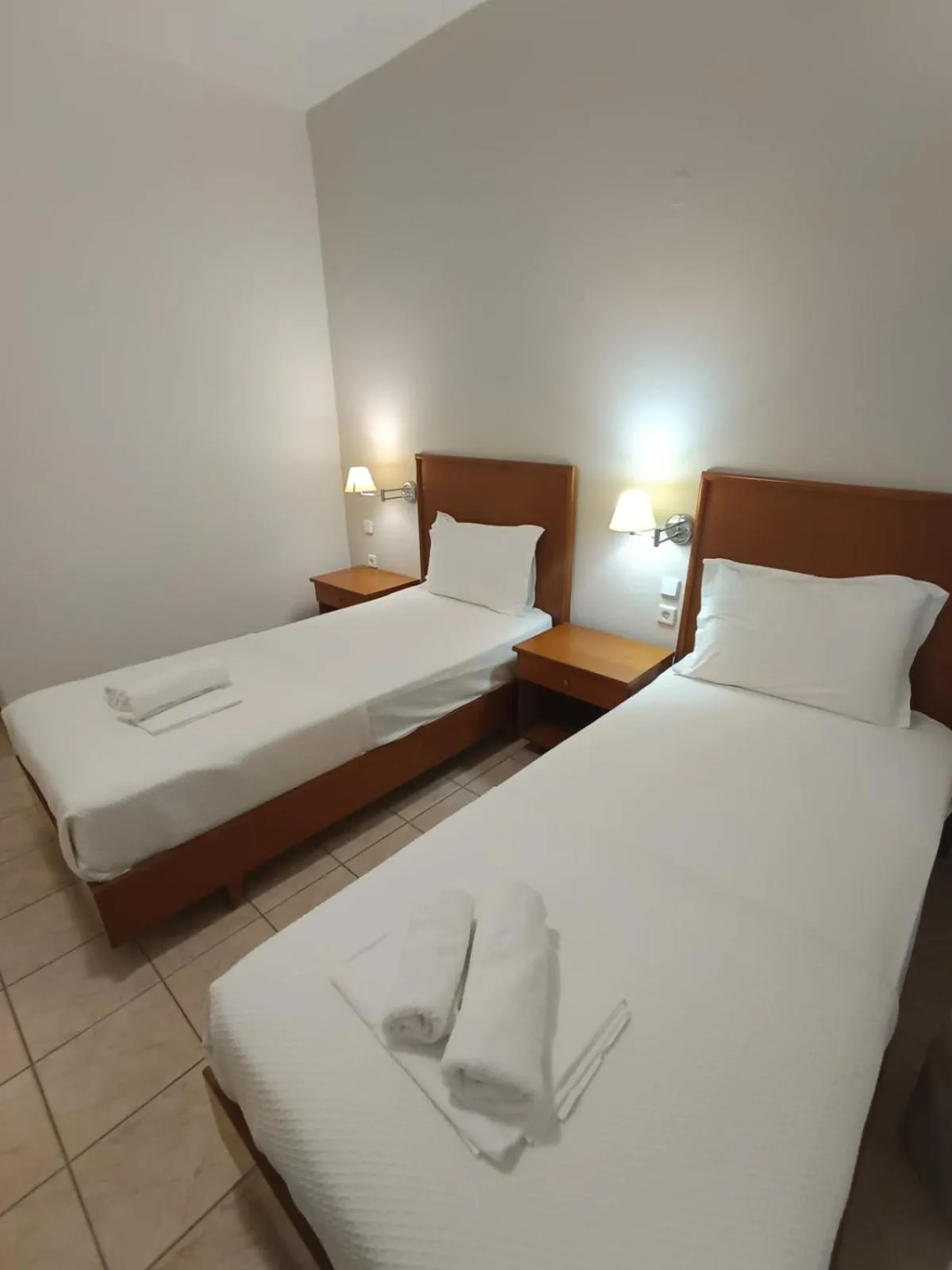 Bed in Stavros Beach Hotel