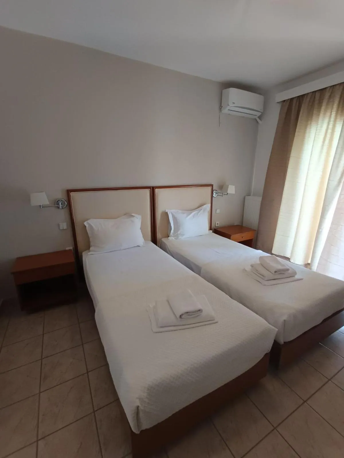 Bed in Stavros Beach Hotel