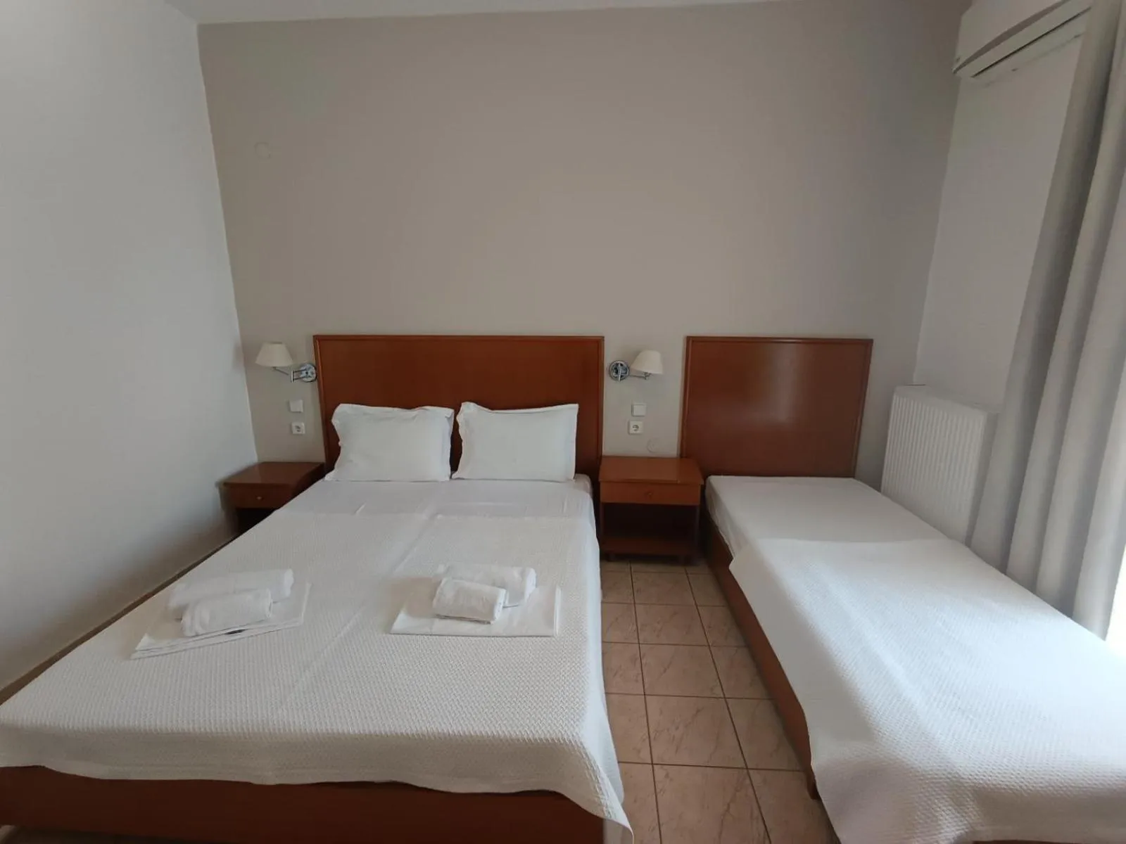 Bed in Stavros Beach Hotel