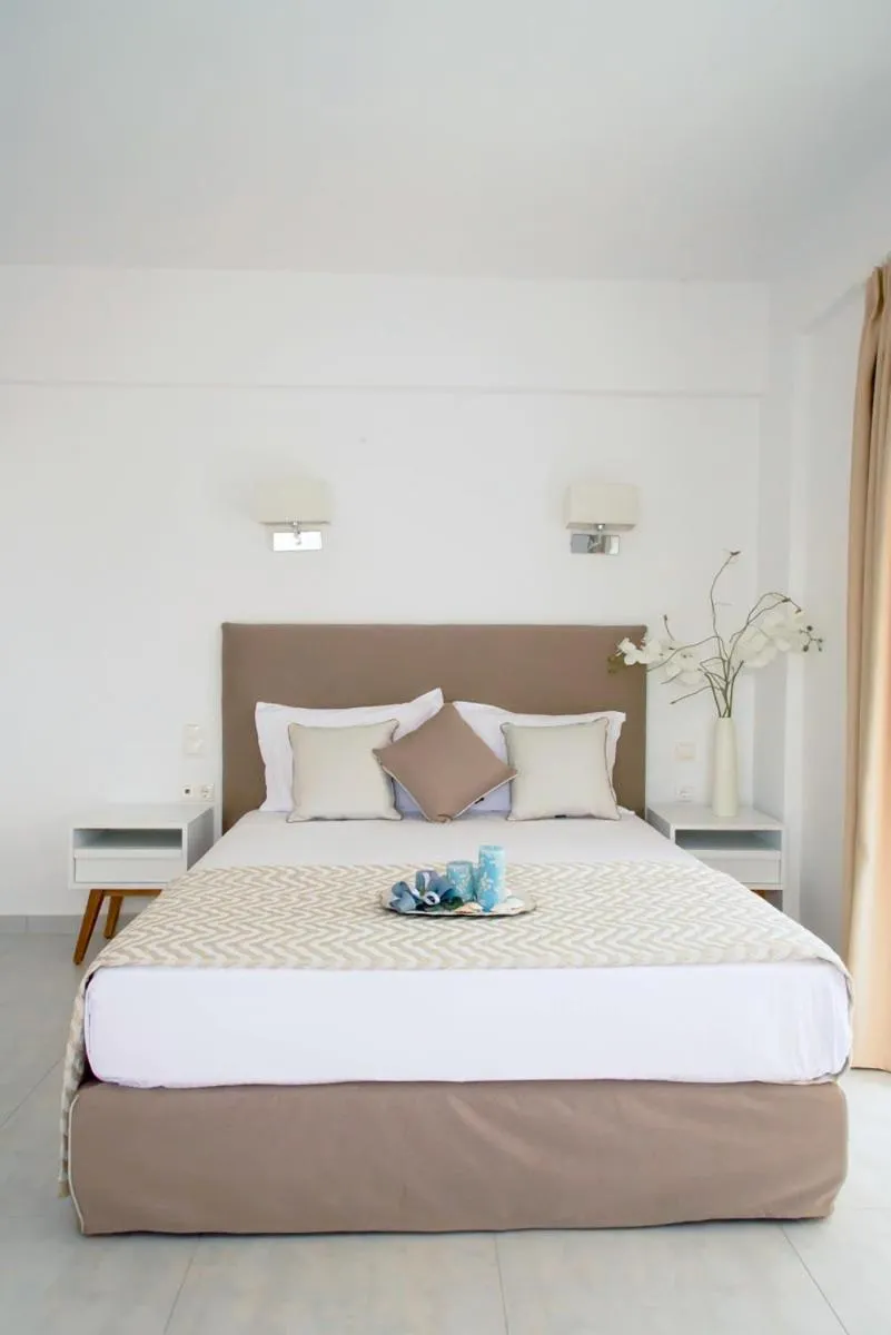Bed in Stavros Beach Hotel