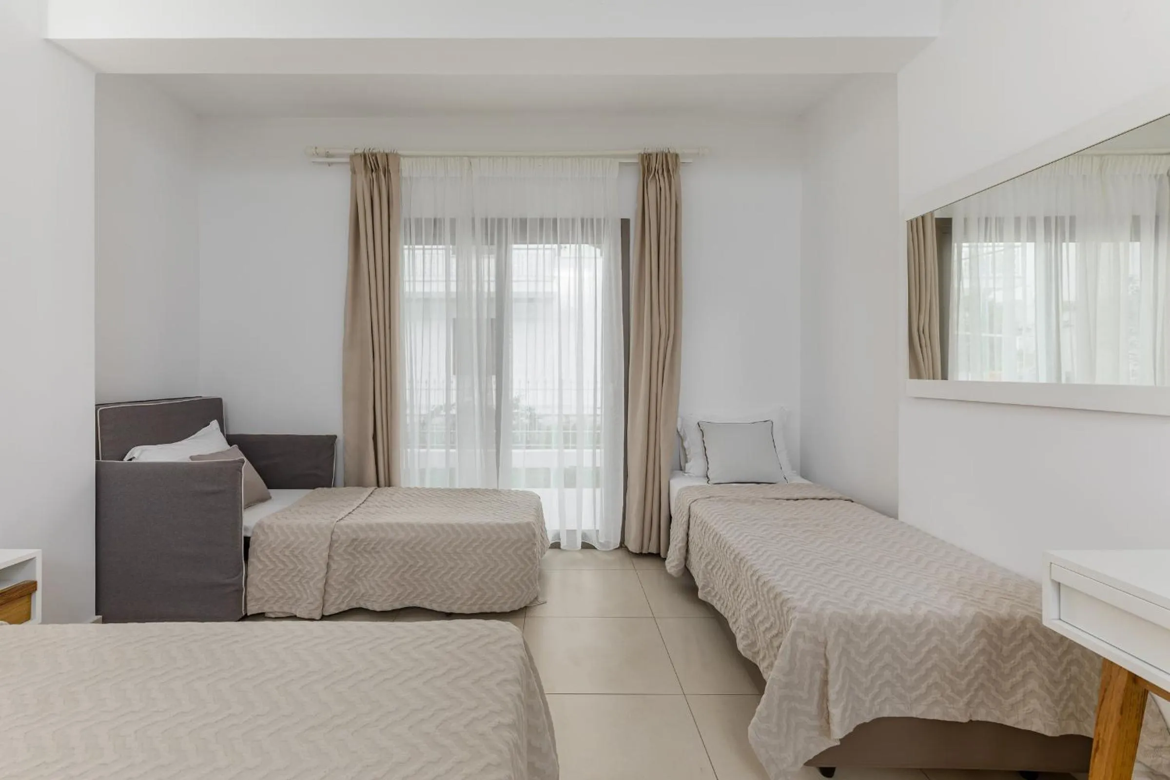 Bed in Stavros Beach Hotel