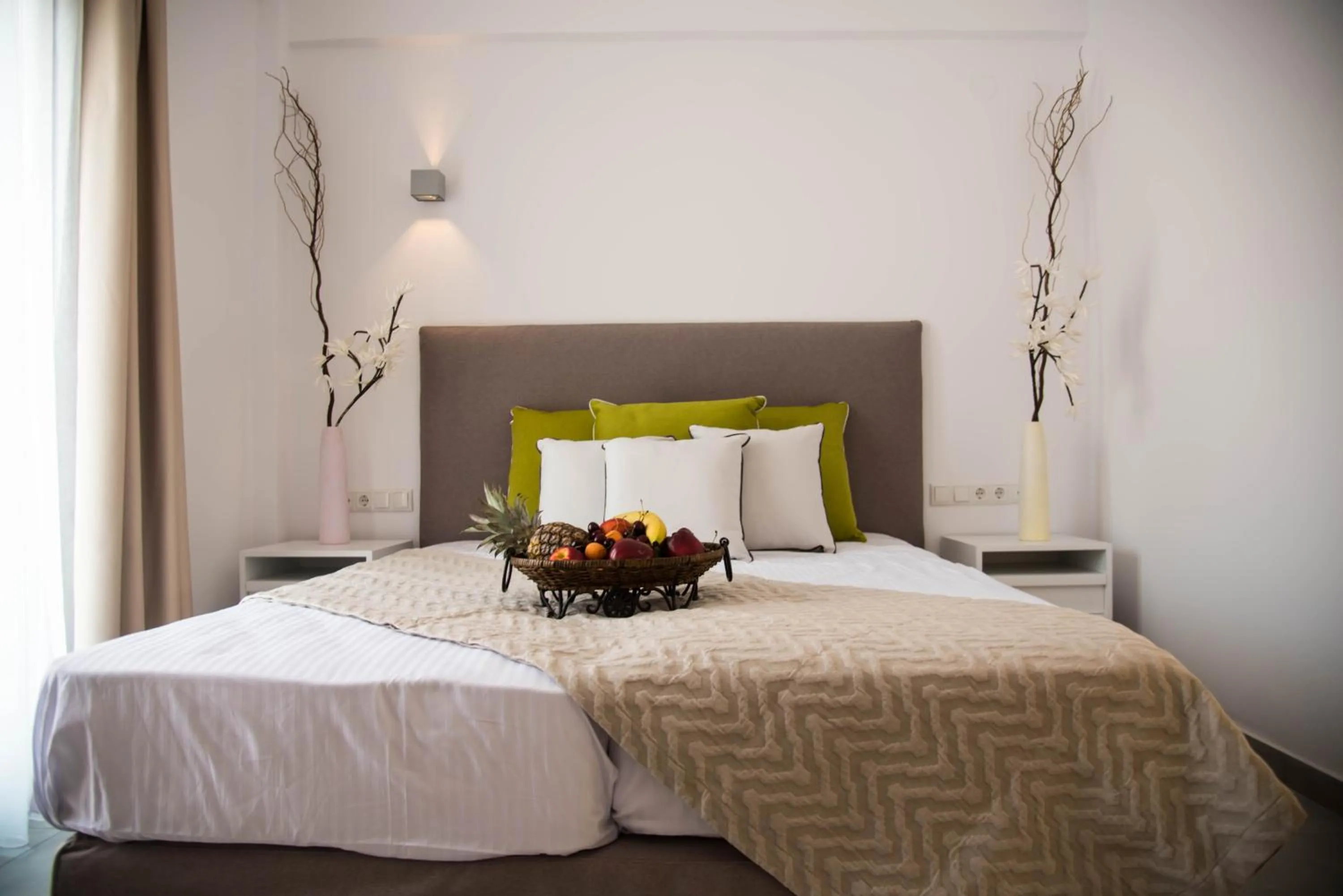 Bed in Stavros Beach Hotel